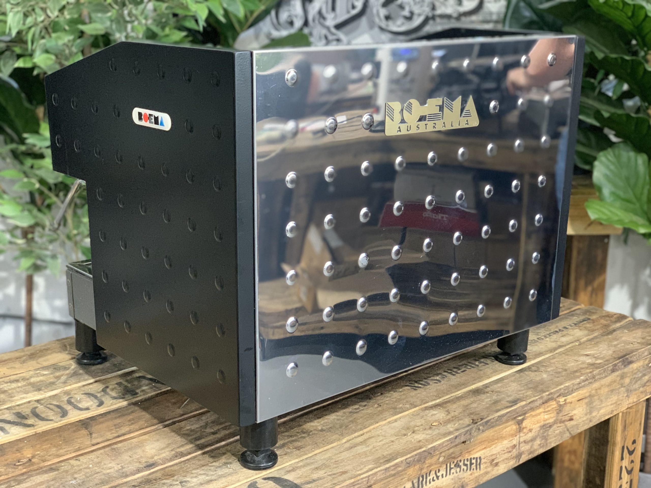 Boema Deluxe D-V215A Low Cup 2 Group Black Espresso Coffee Machine - Used