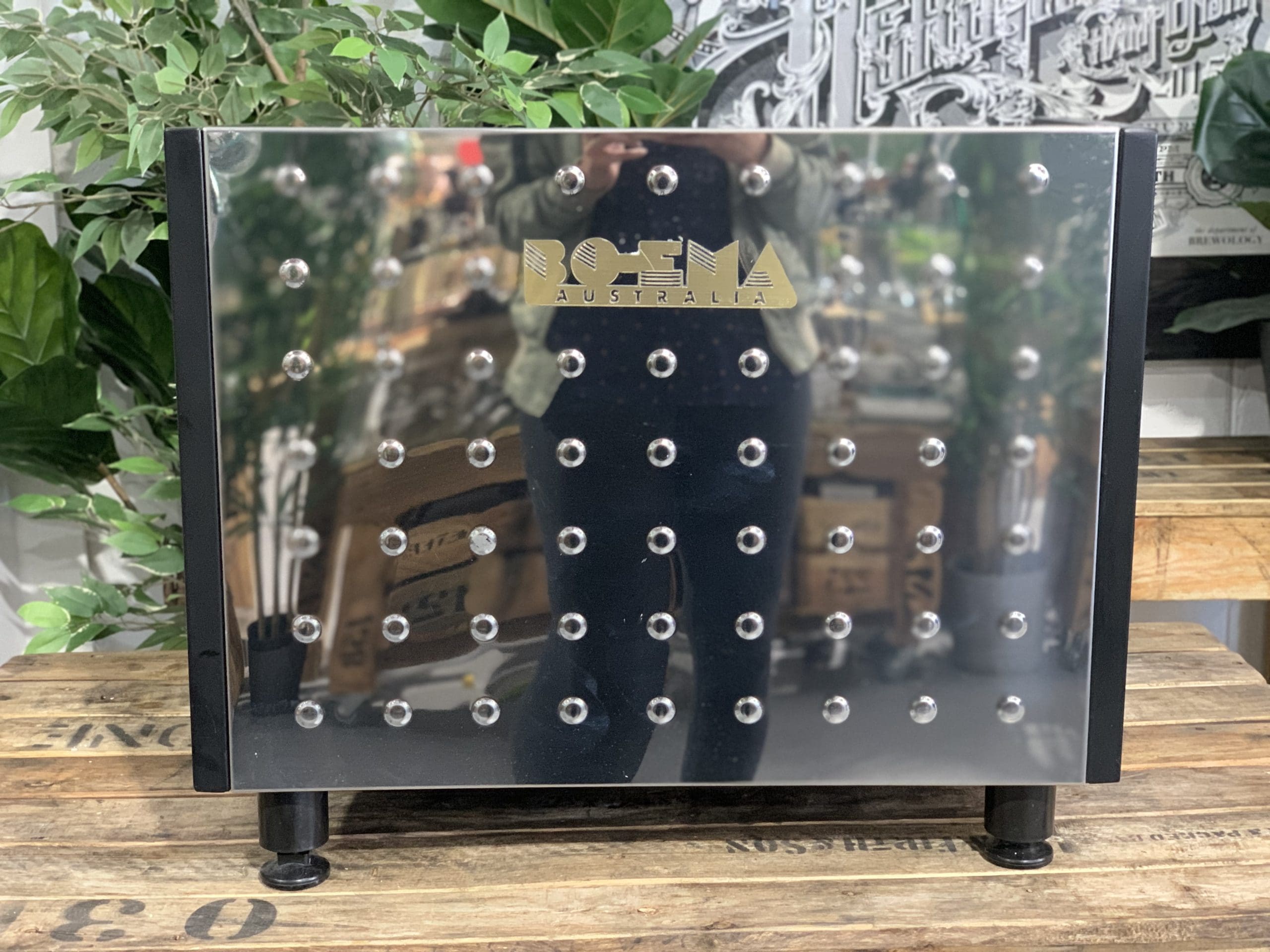 Boema Deluxe D-V215A Low Cup 2 Group Black Espresso Coffee Machine - Used