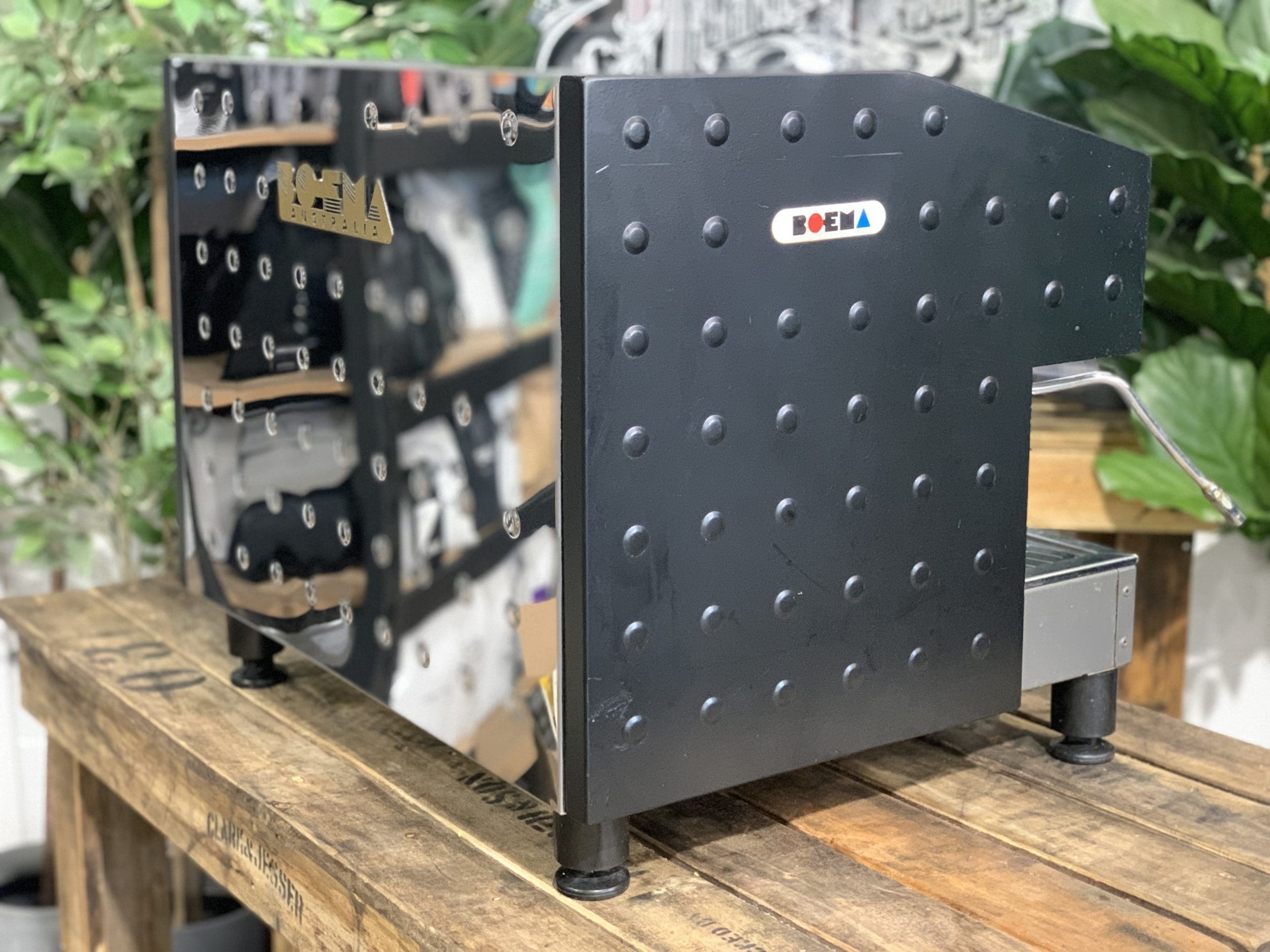 Boema Deluxe D-V215A Low Cup 2 Group Black Espresso Coffee Machine - Used