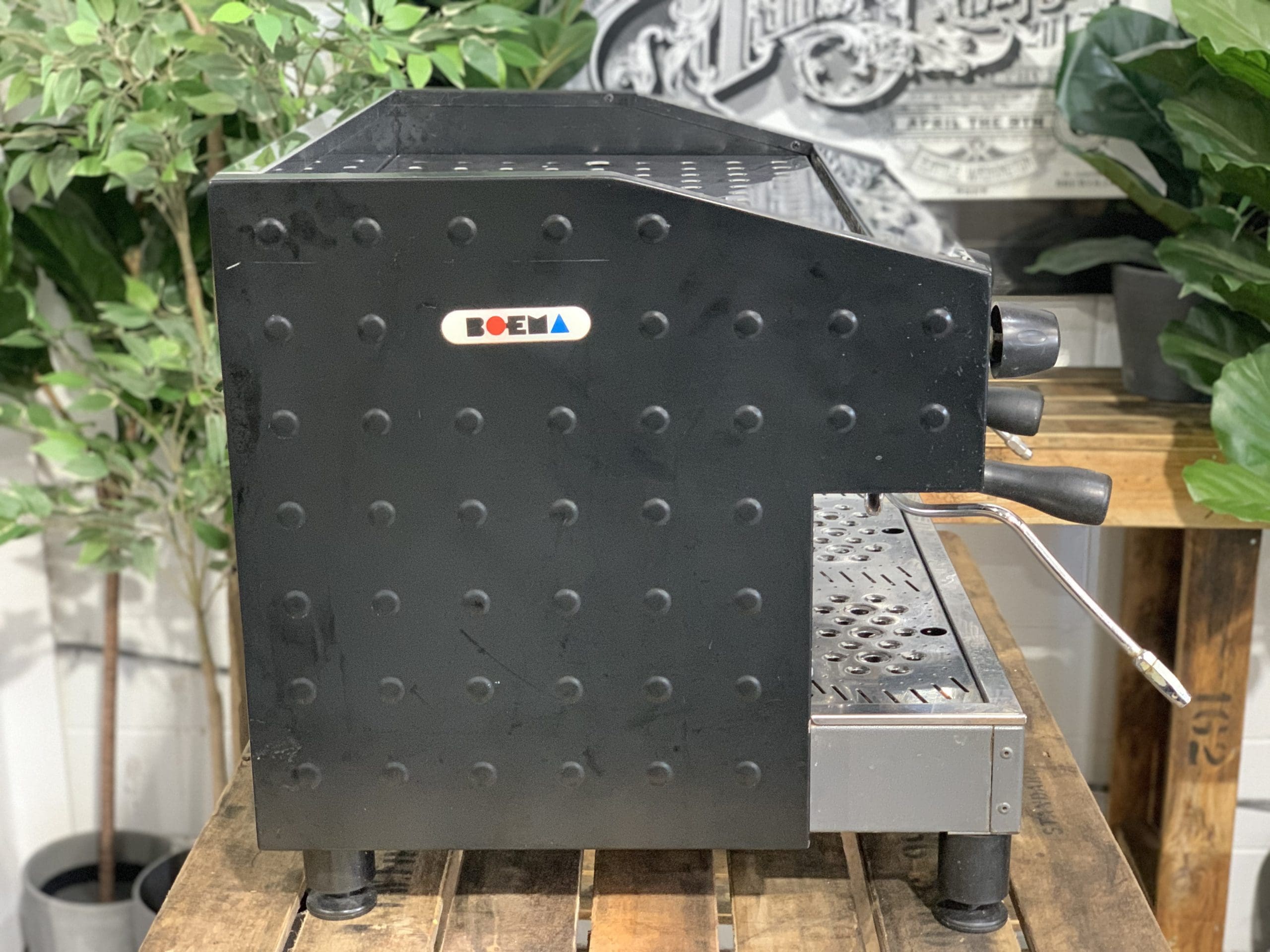 Boema Deluxe D-V215A Low Cup 2 Group Black Espresso Coffee Machine - Used