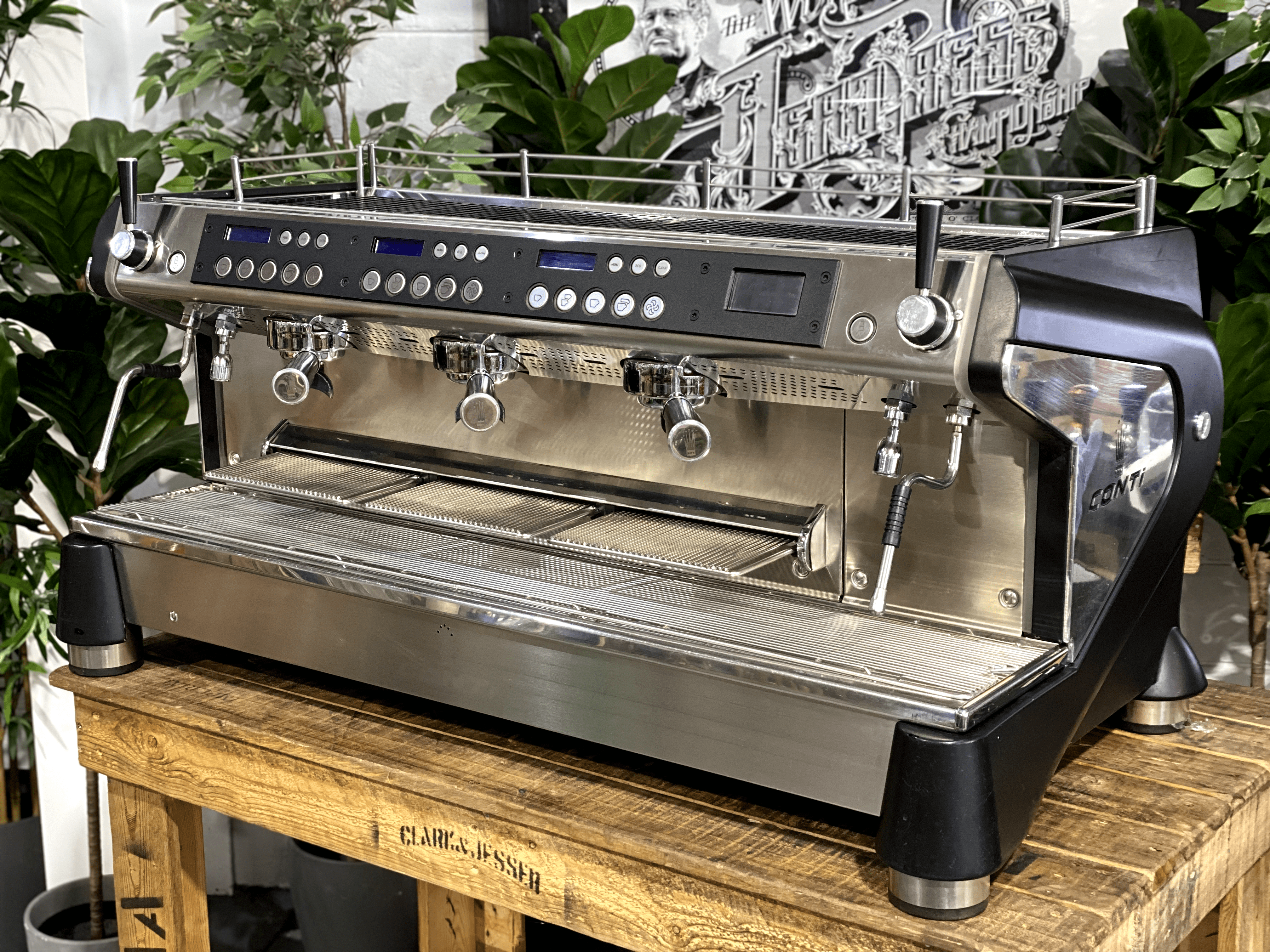 Conti Monte Carlo 3 Group Black Espresso Coffee Machine - Used