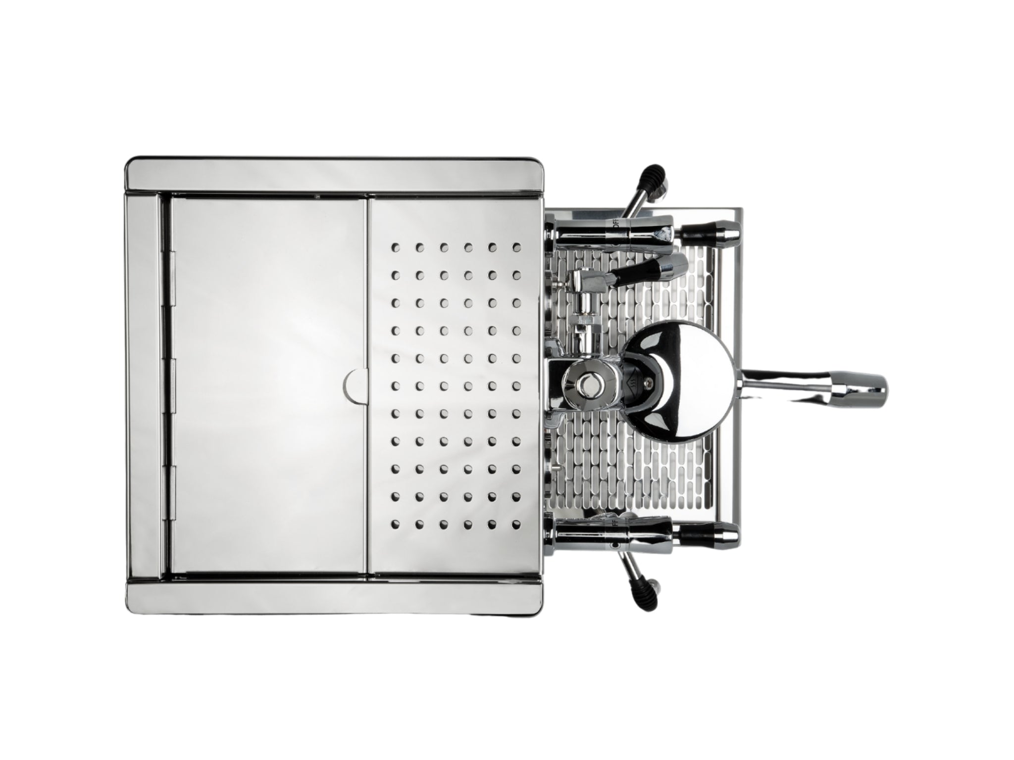 Top-down view of ECM Classika PID 1 Group Espresso Coffee Machine Stainless on a plain white background, showing the E61 group head, PID display, cup warming tray, and stainless steel body.