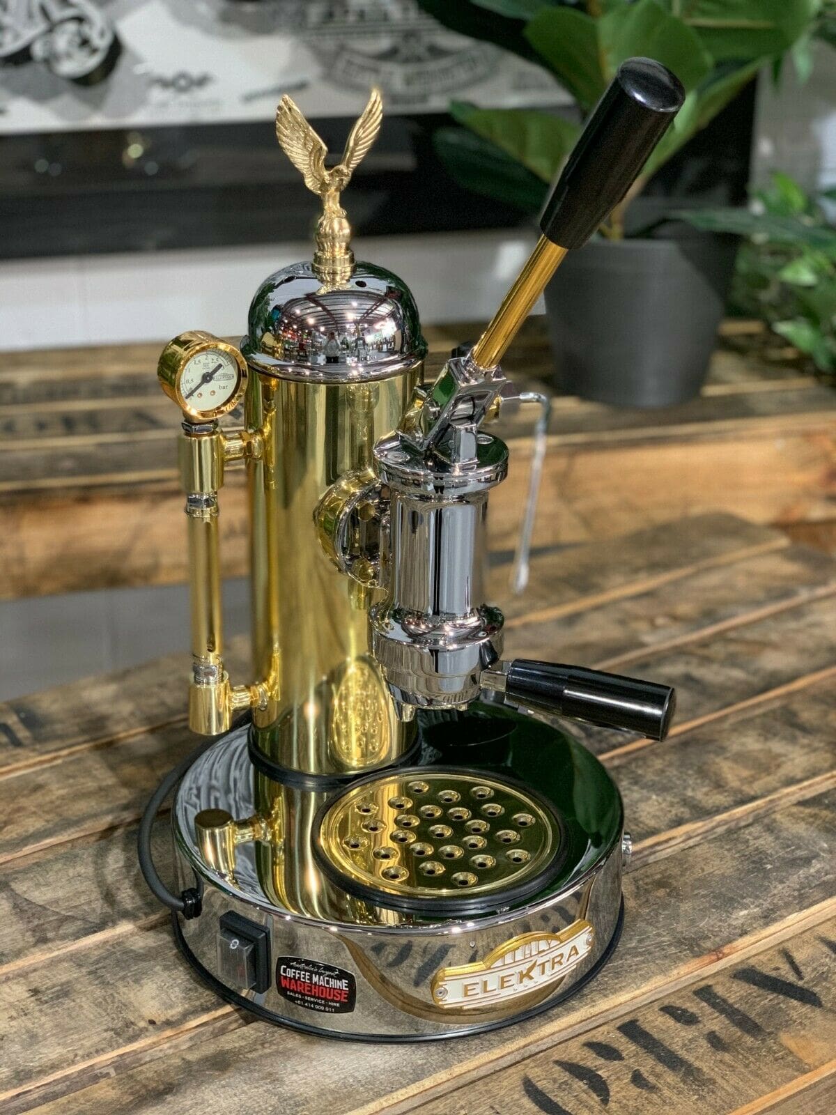 Elektra Micro Casa 1 Group Coffee Machine Chrome & Gold - New