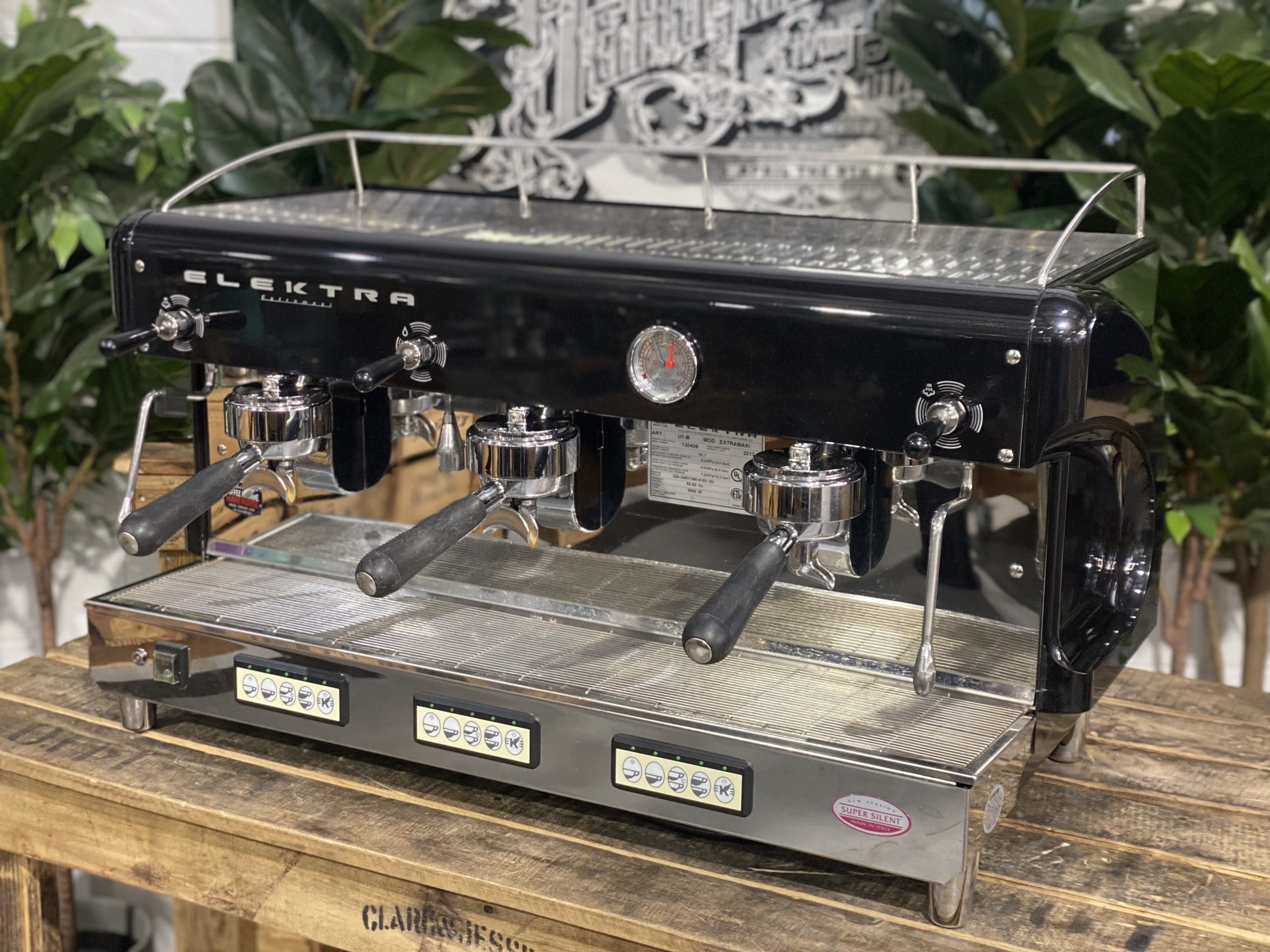 Elektra Maxi 3 Group Black Espresso Coffee Machine - Used