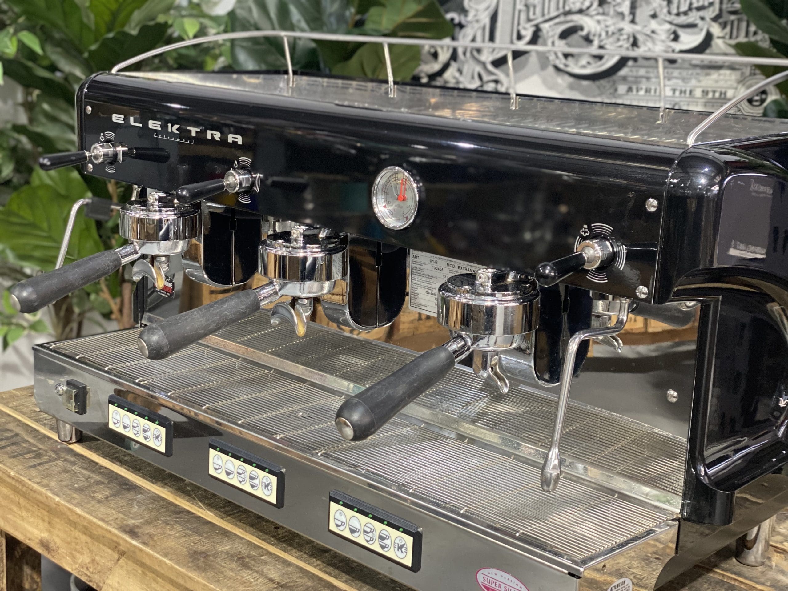 Elektra Maxi 3 Group Black Espresso Coffee Machine - Used