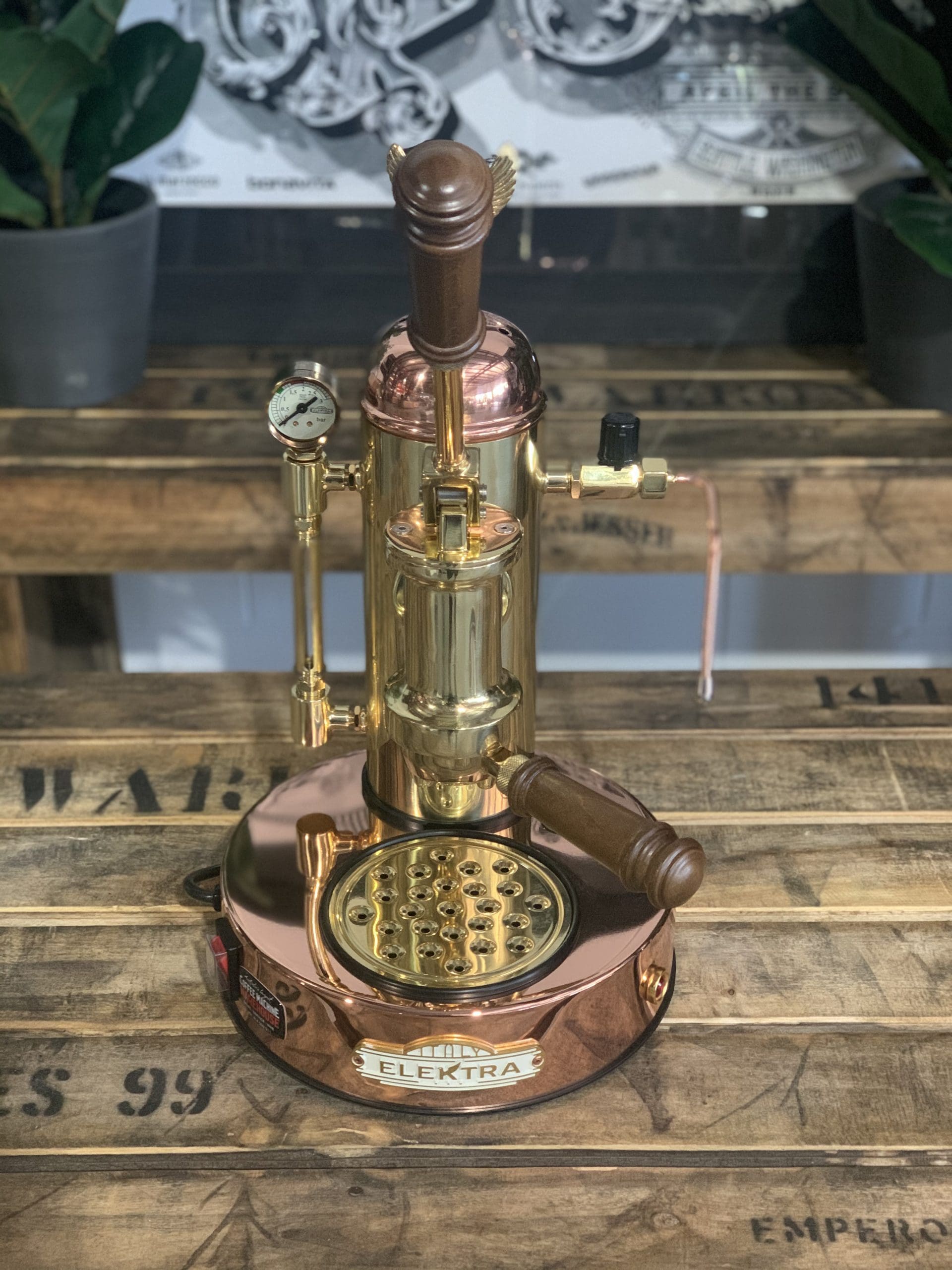 Elektra Micro Casa Leva 1 Group Coffee Machine Bronze & Gold - New