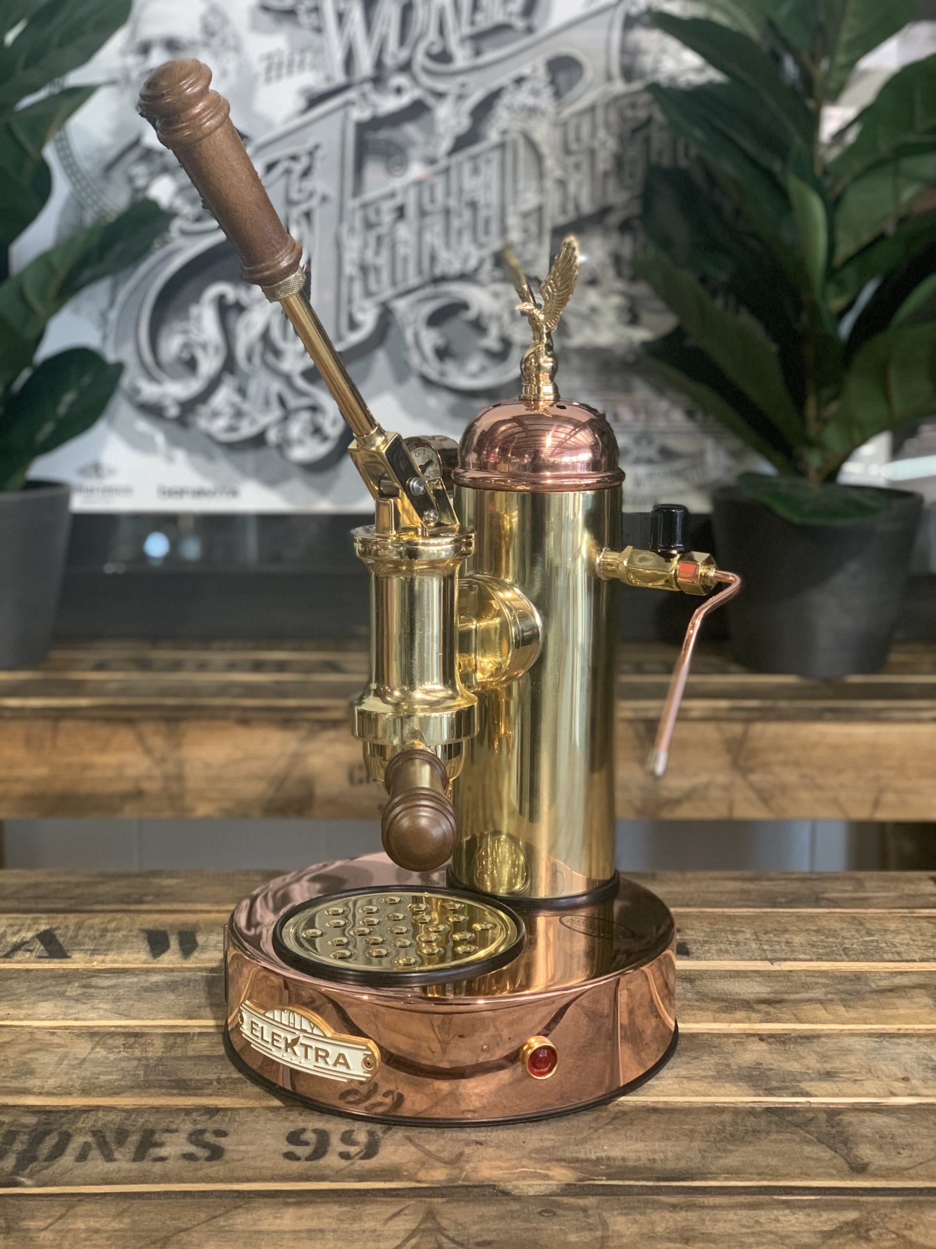 Elektra Micro Casa Leva Group Coffee Machine Bronze Gold New