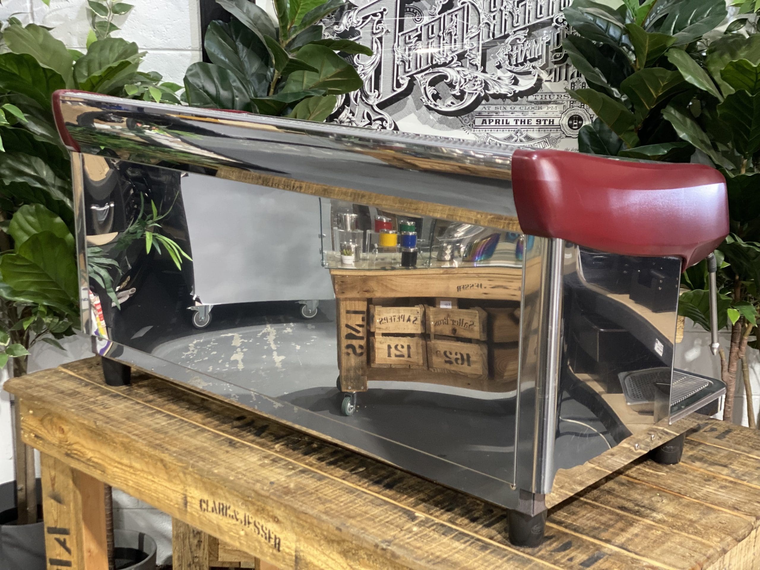 Expobar MegaCrem High Cup 3 Group Stainless & Red Espresso Coffee Machine - Used