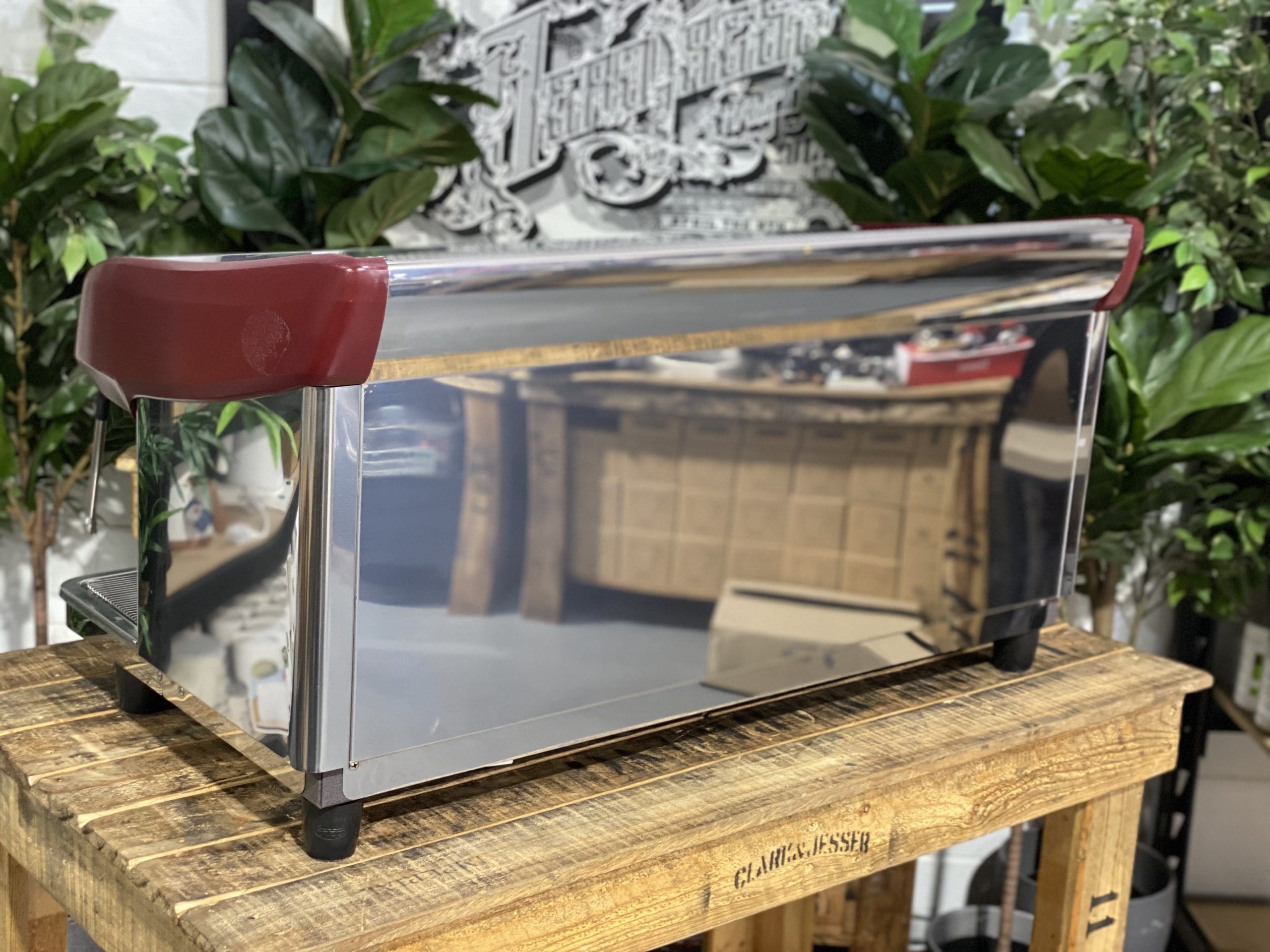 Expobar MegaCrem High Cup 3 Group Stainless & Red Espresso Coffee Machine - Used