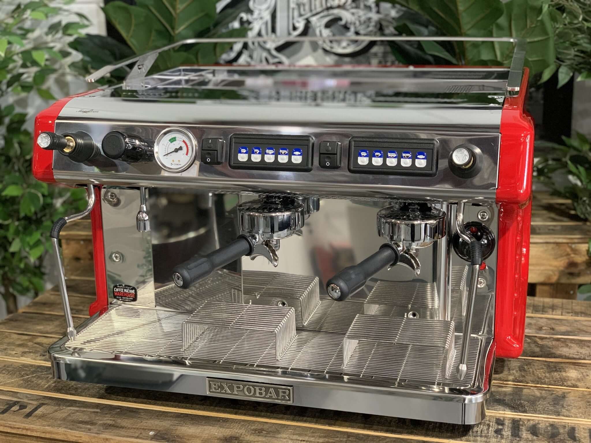 Expobar Ruggero Classic V2 2 Group Espresso Coffee Machine Brand New Red Easy Tap High Cup