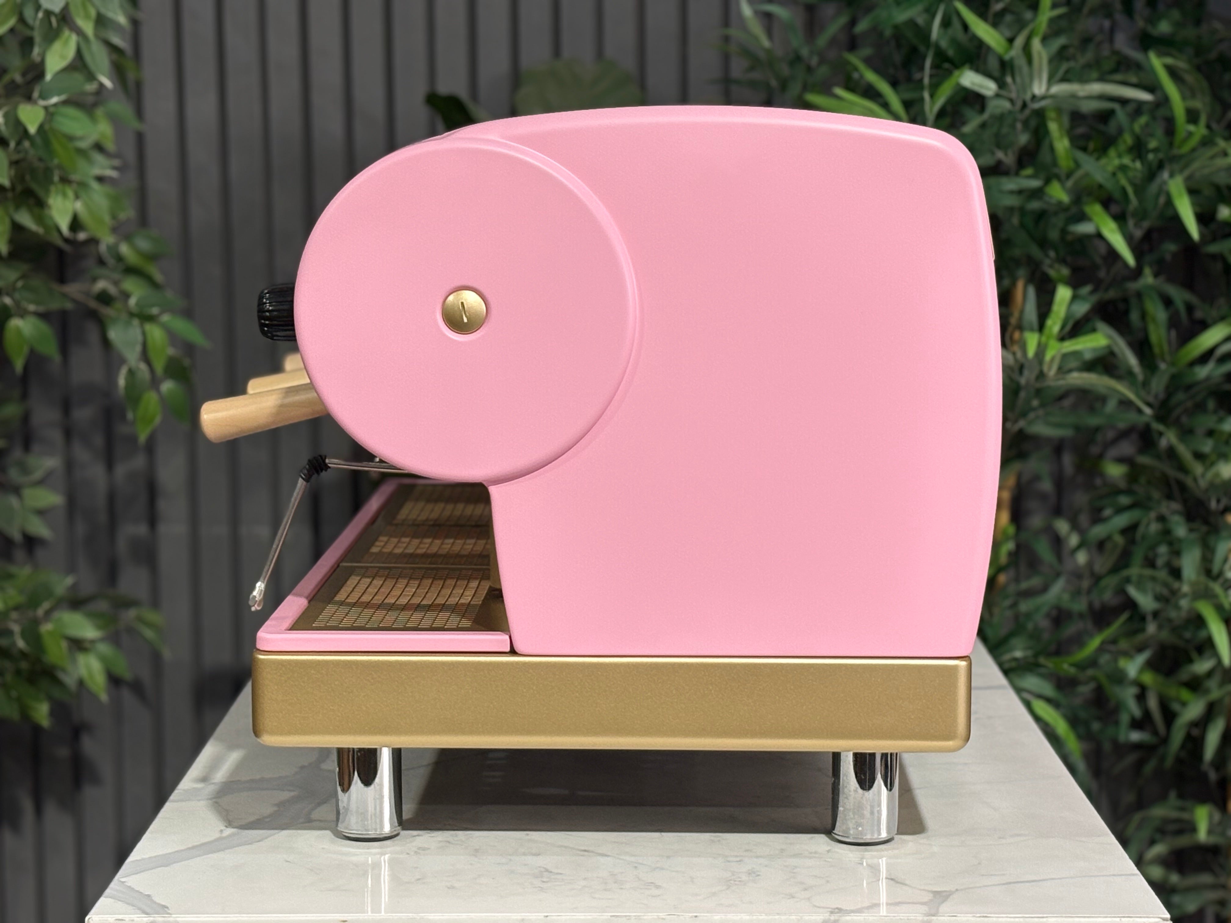San Marino Lisa 3 Group Coffee Machine Pink, Gold & Timber
