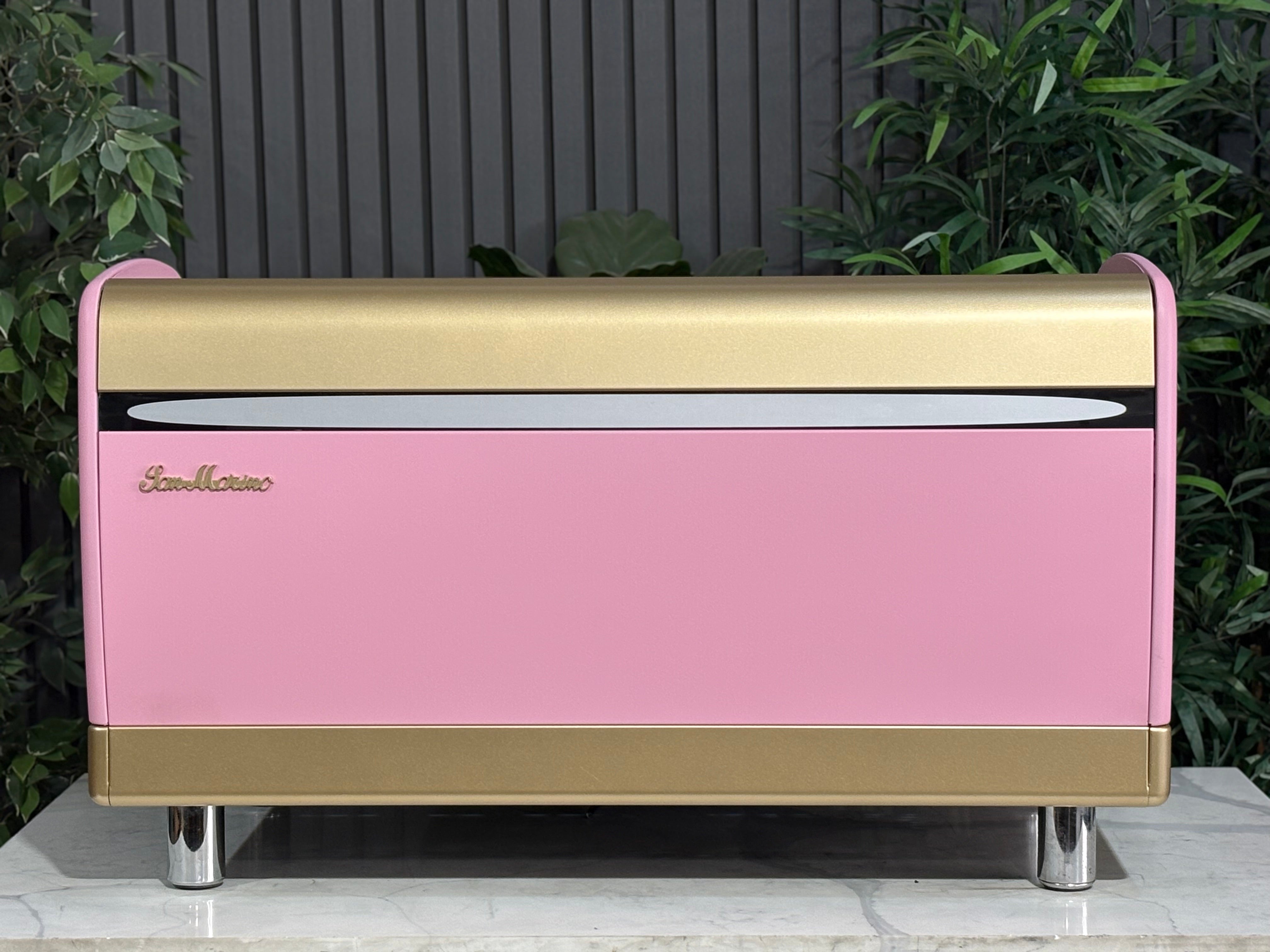 San Marino Lisa 3 Group Coffee Machine Pink, Gold & Timber