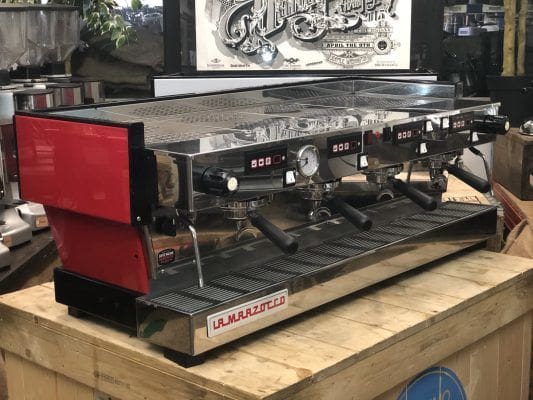 La Marzocco Linea 4 Group Coffee Machine Red with Chrono Touch Pads - Used