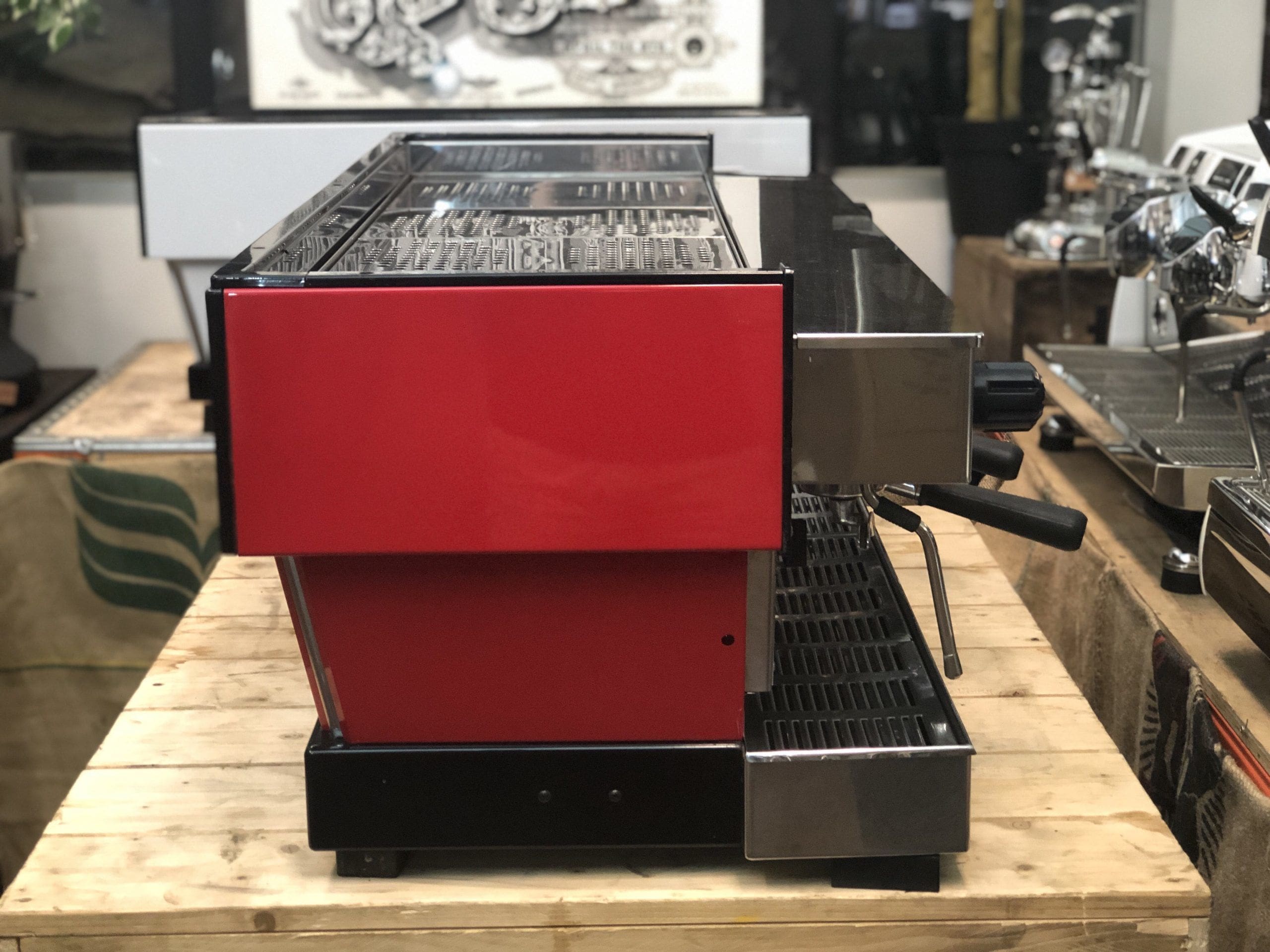 La Marzocco Linea 4 Group Coffee Machine Red with Chrono Touch Pads - Used