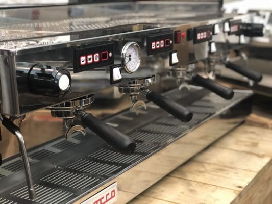 La Marzocco Linea 4 Group Coffee Machine Red with Chrono Touch Pads - Used