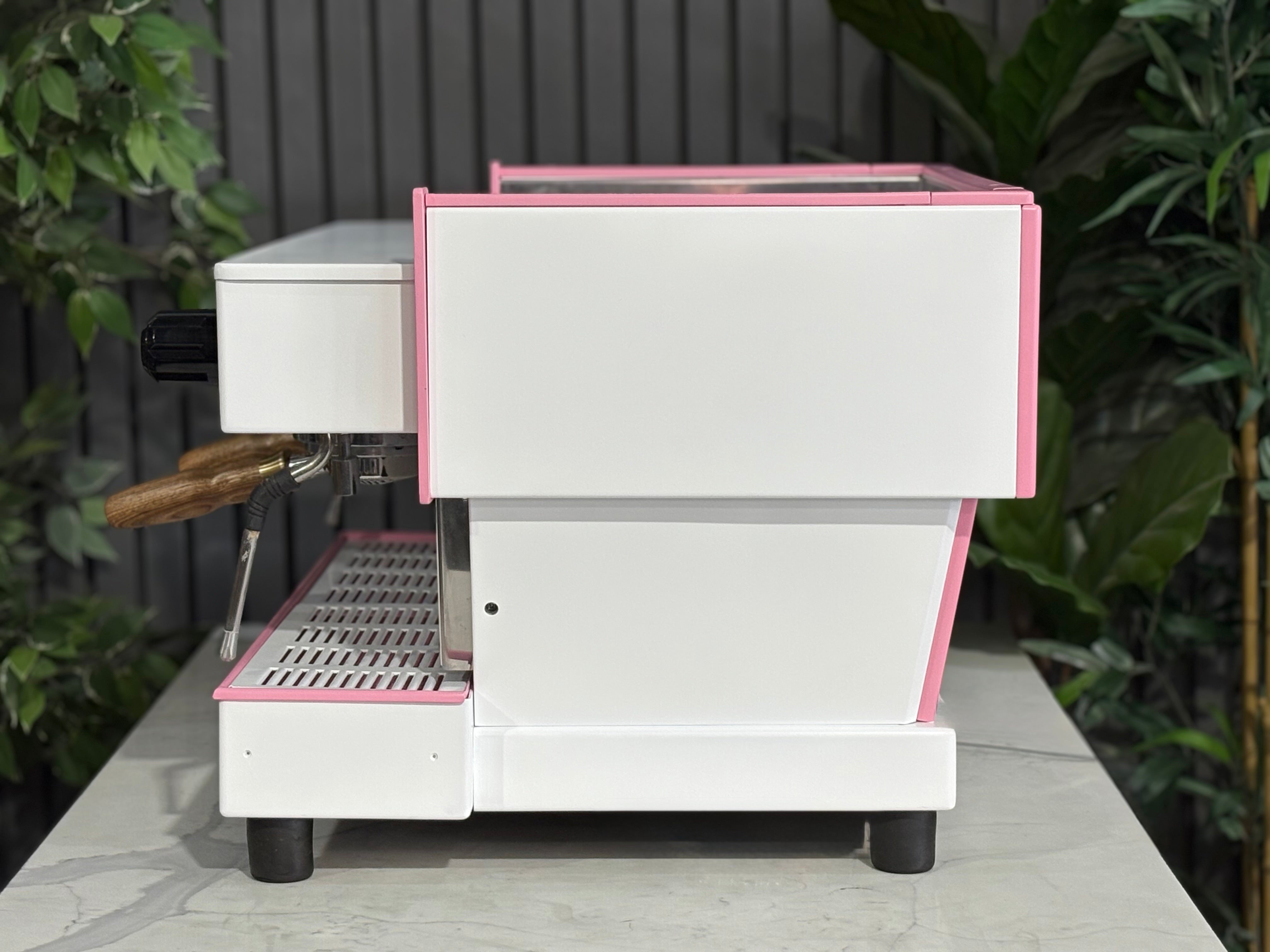 La Marzocco Linea Classic EE 2 Group Coffee Machine Pink, White & Timber - Used