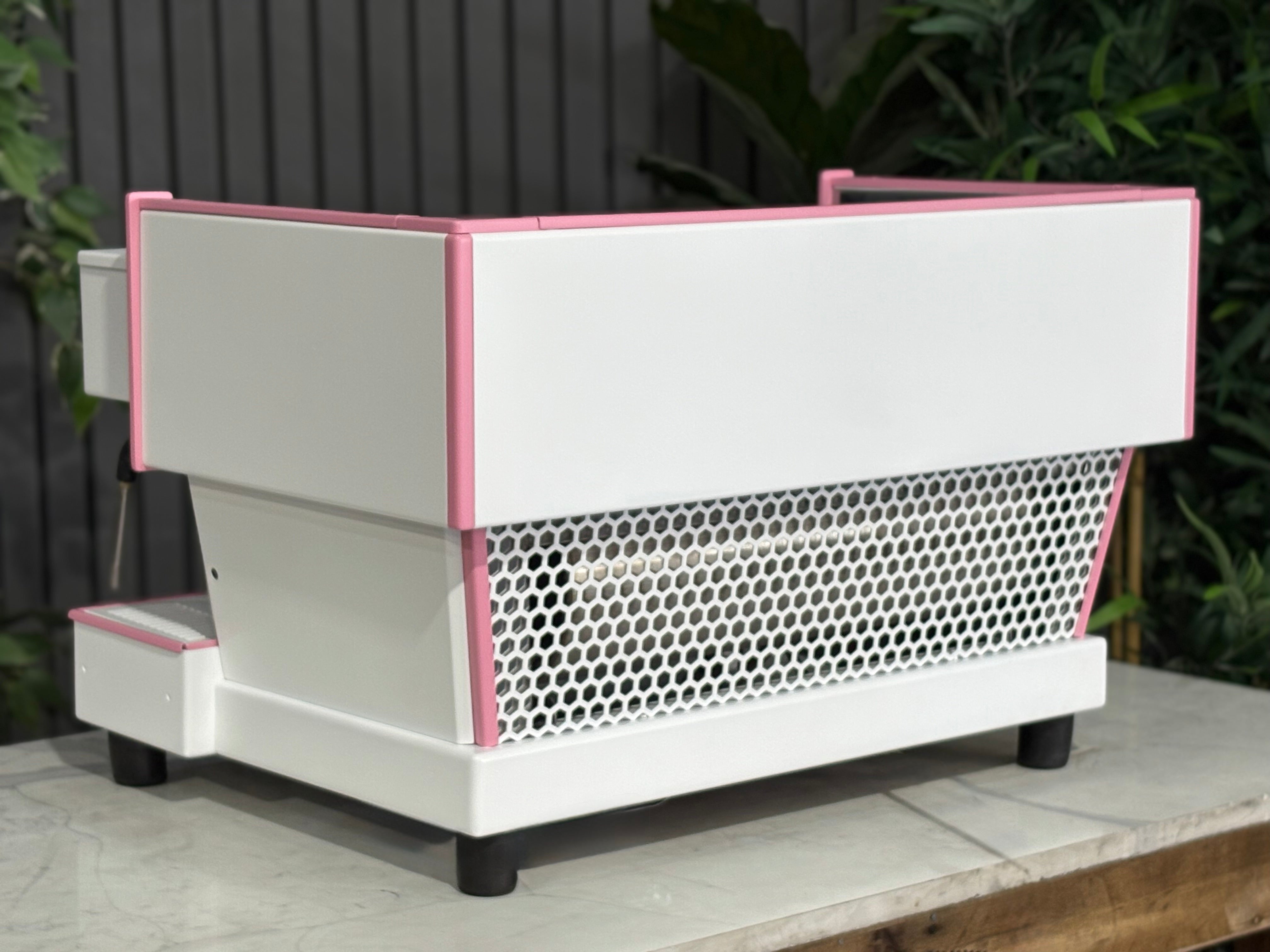 La Marzocco Linea Classic EE 2 Group Coffee Machine Pink, White & Timber - Used