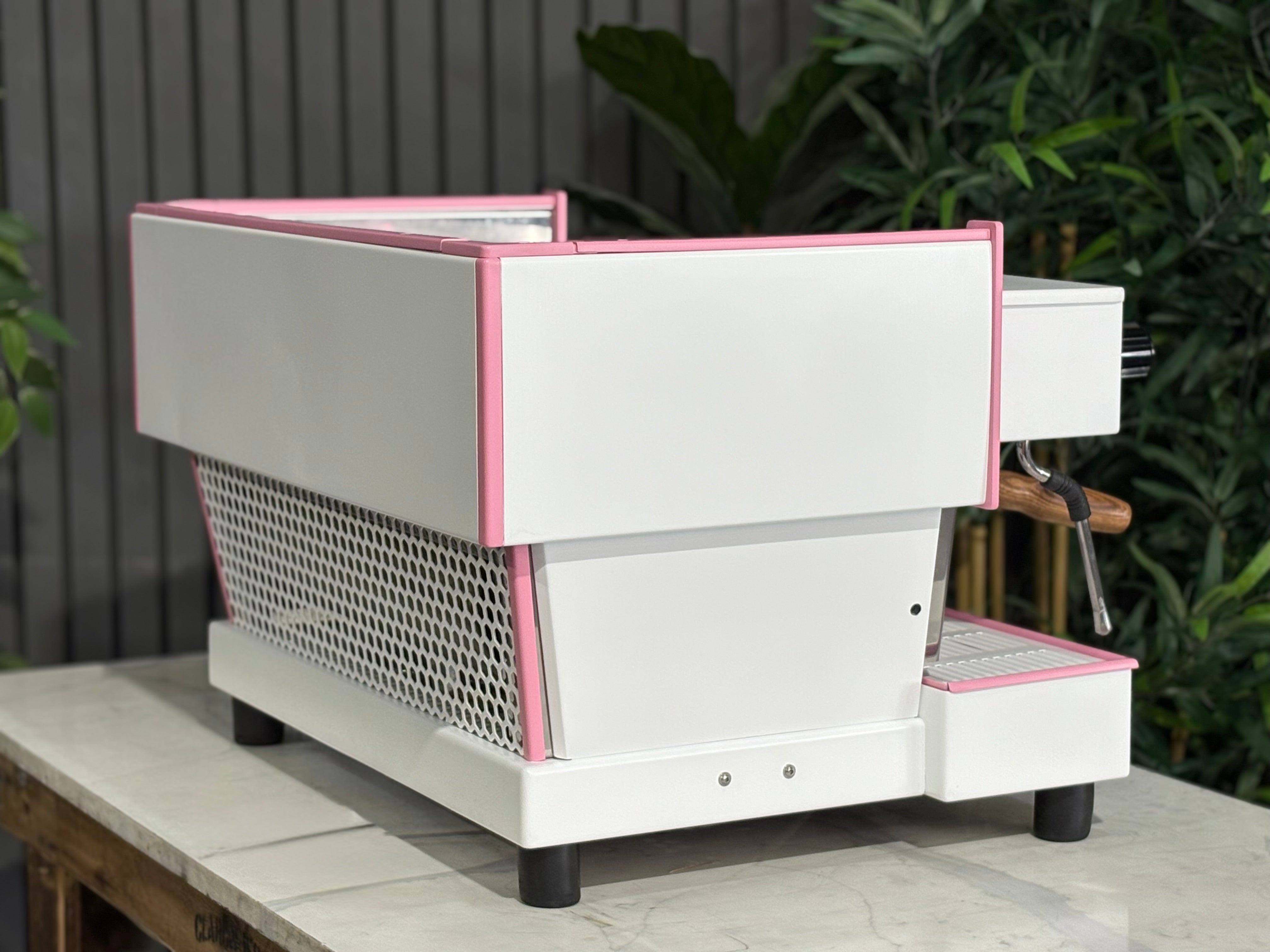 La Marzocco Linea Classic EE 2 Group Coffee Machine Pink, White & Timber - Used