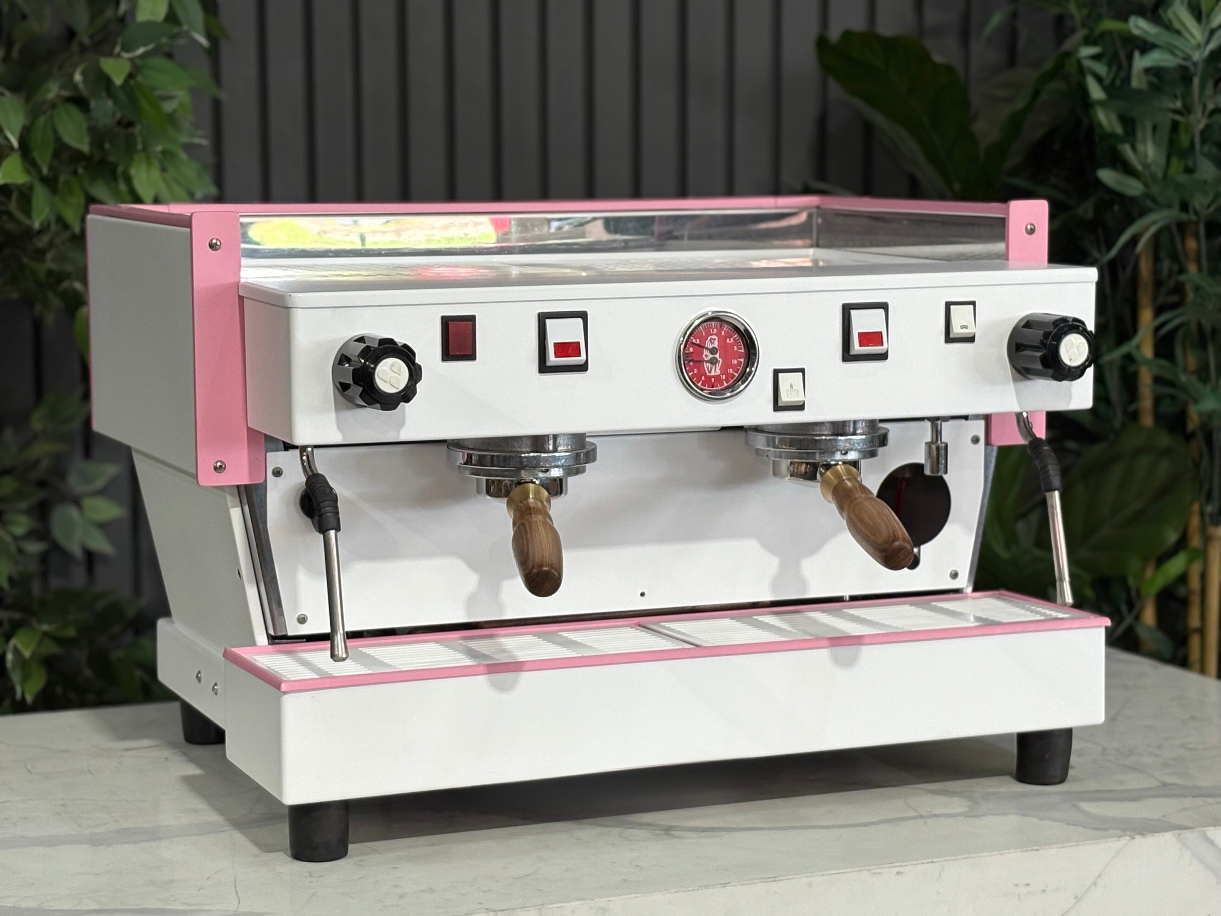 La Marzocco Linea Classic EE 2 Group Coffee Machine Pink, White & Timber - Used