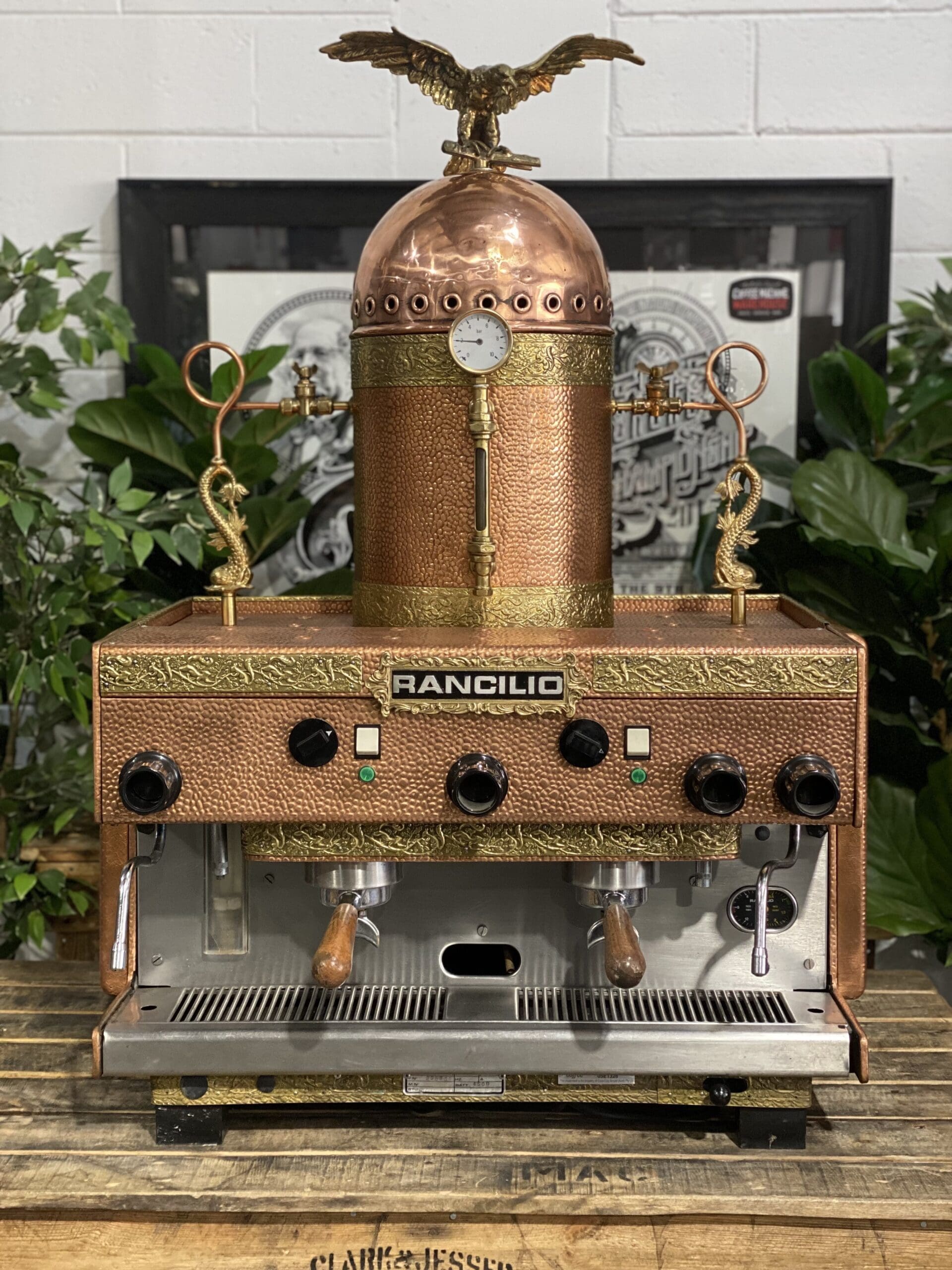 Rancilio Z9 Vintage 2 Group Brass Espresso Coffee Machine - 1858 Princes Highway Clayton VIC 3168 - Coffee Machine Warehouse
