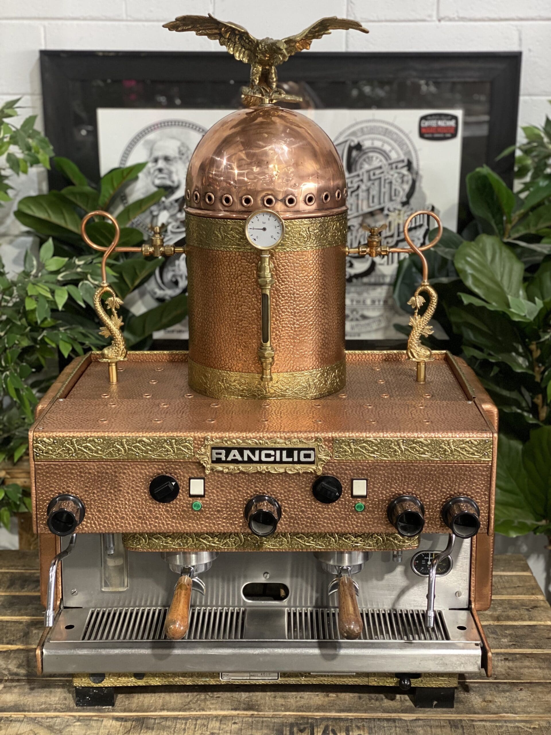 Rancilio Z9 Vintage 2 Group Brass Espresso Coffee Machine - 1858 Princes Highway Clayton VIC 3168 - Coffee Machine Warehouse