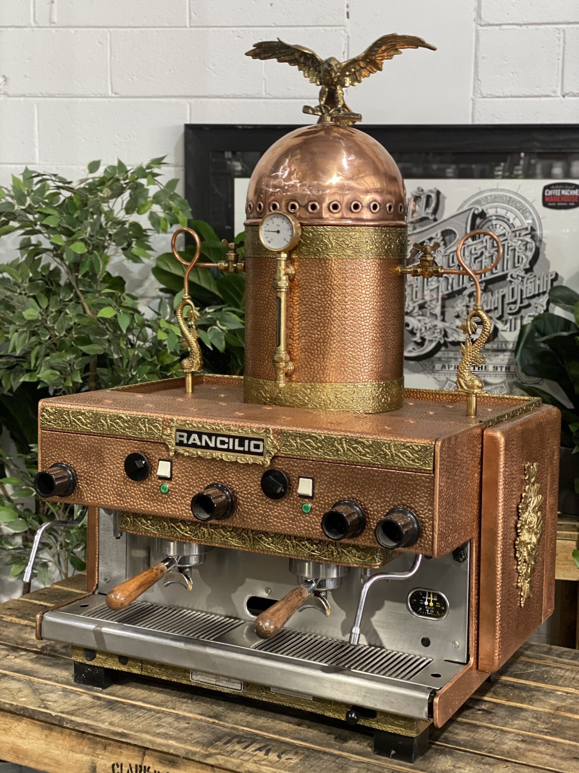 Rancilio Z9 Vintage 2 Group Brass Espresso Coffee Machine - 1858 Princes Highway Clayton VIC 3168 - Coffee Machine Warehouse