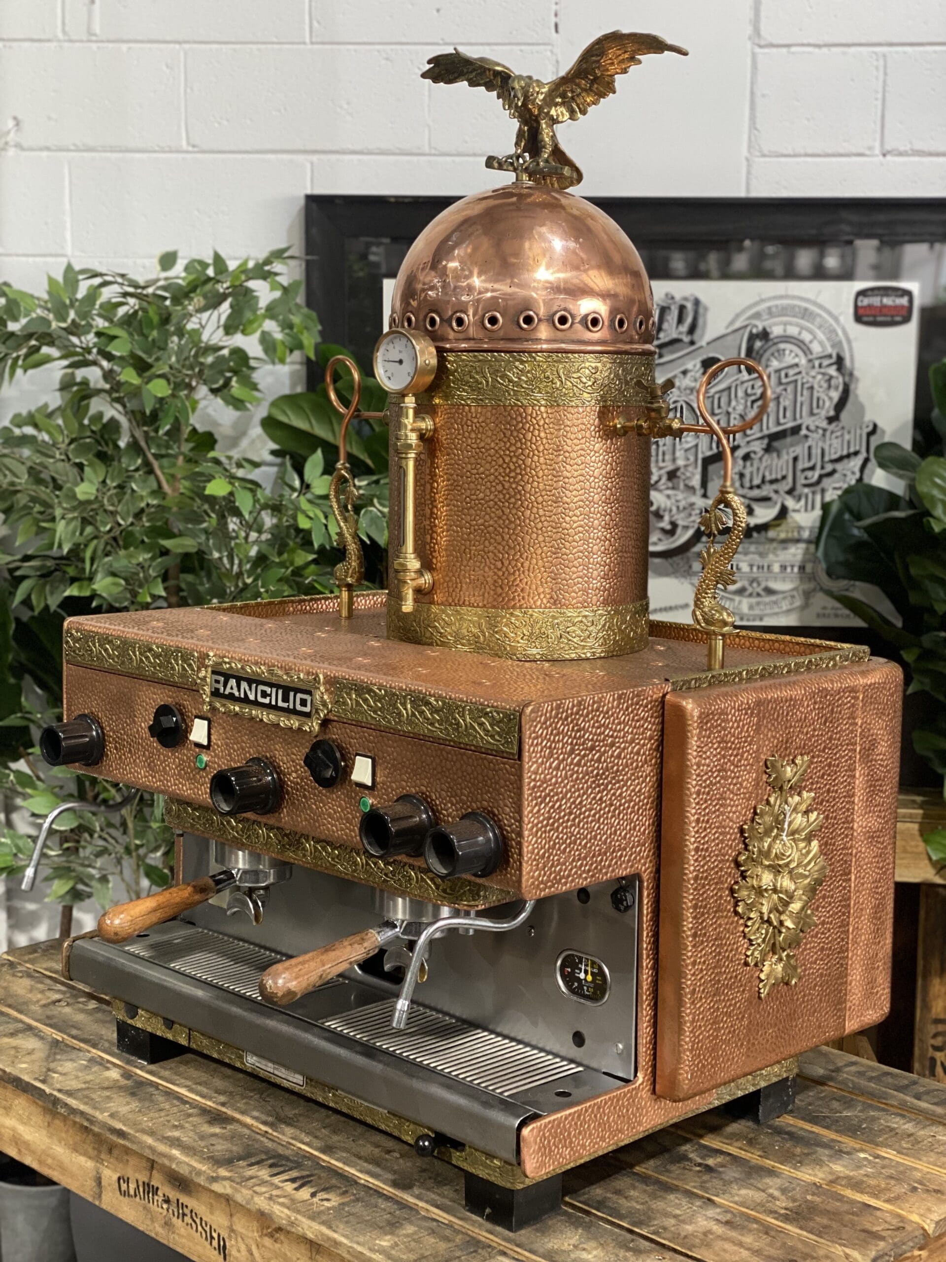 Rancilio Z9 Vintage 2 Group Brass Espresso Coffee Machine - 1858 Princes Highway Clayton VIC 3168 - Coffee Machine Warehouse