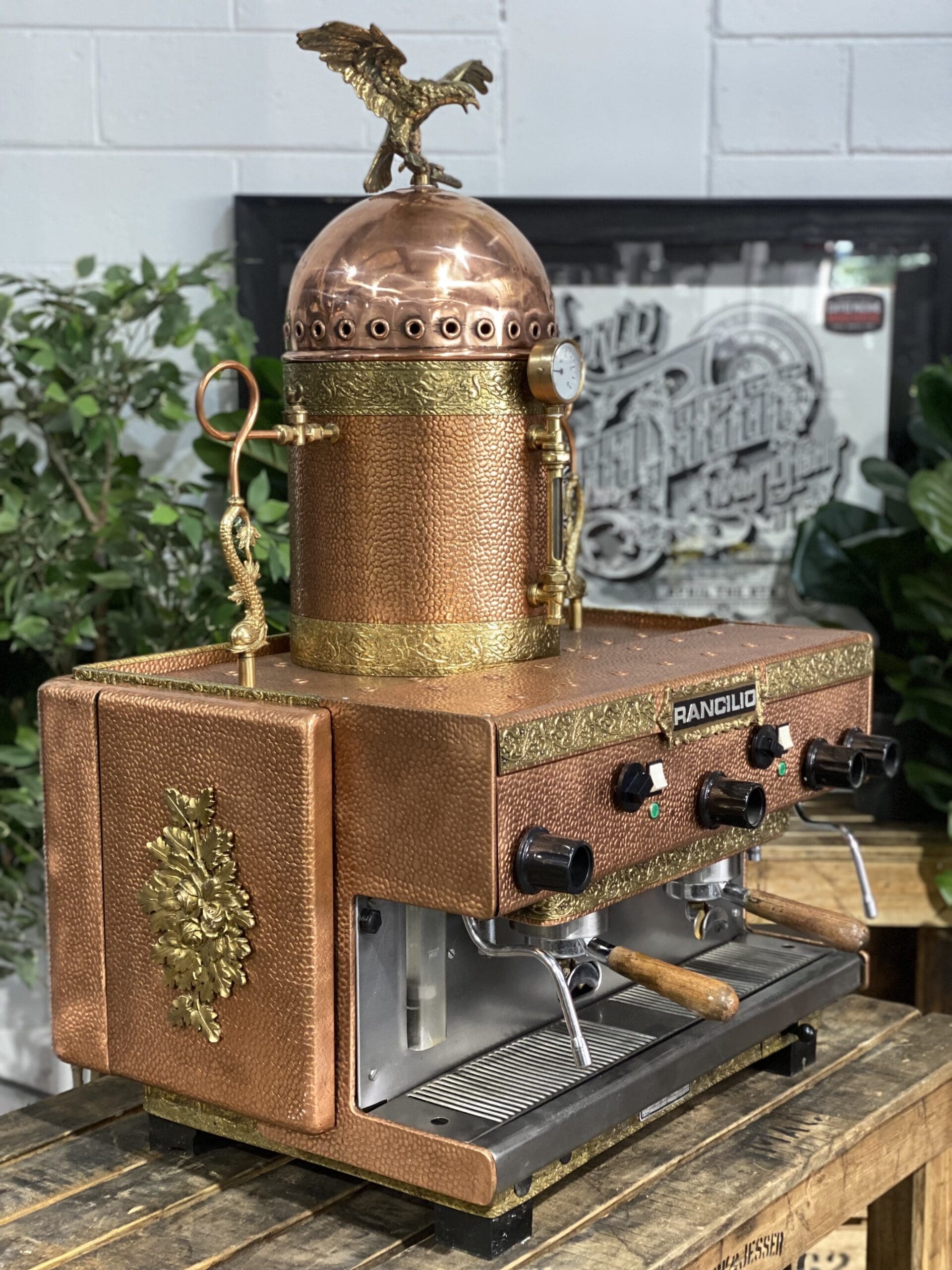 Rancilio Z9 Vintage 2 Group Brass Espresso Coffee Machine - 1858 Princes Highway Clayton VIC 3168 - Coffee Machine Warehouse