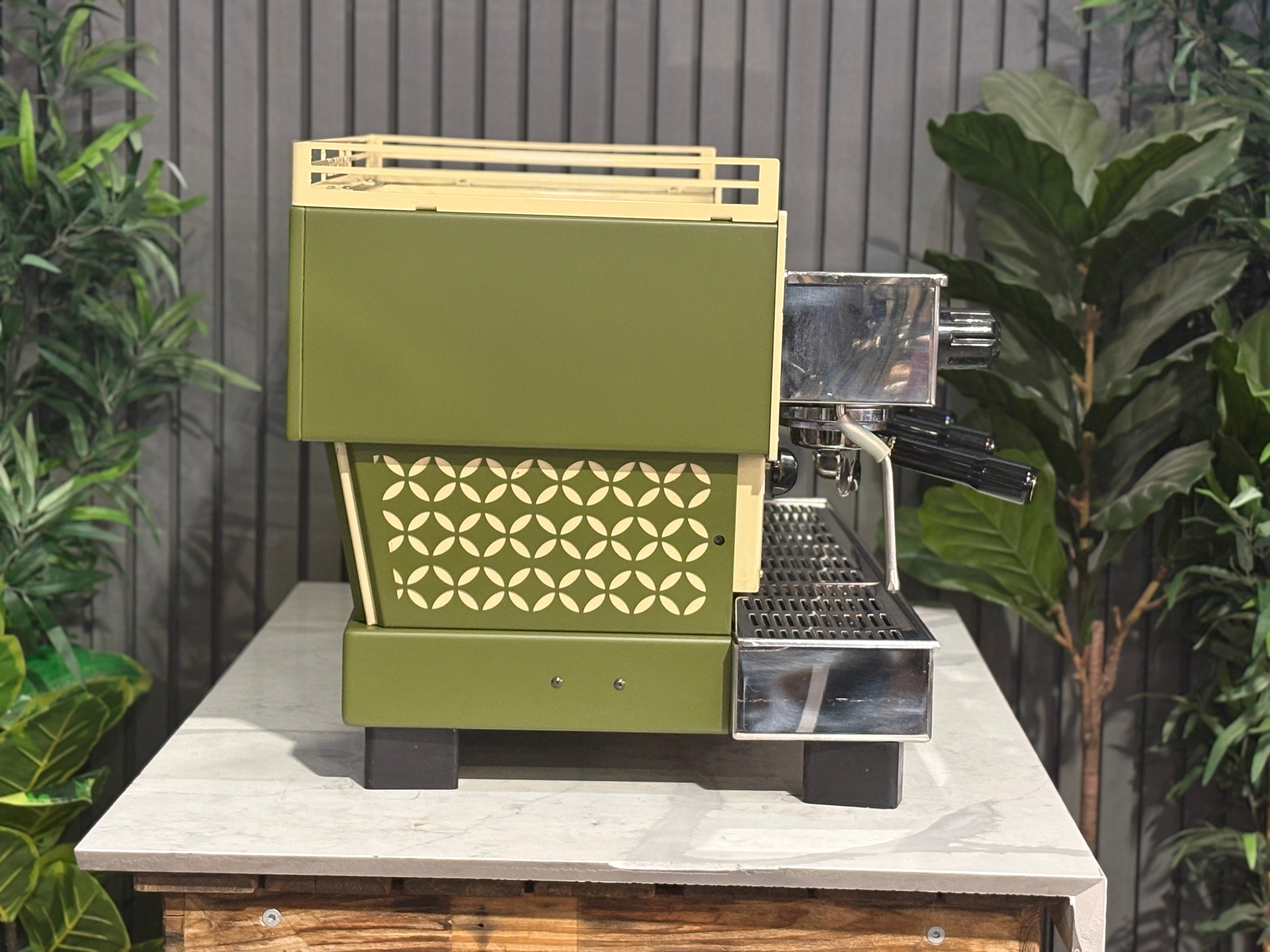 La Marzocco Linea Classic Green & Gold Cutout 3 Group Coffee Machine - Used