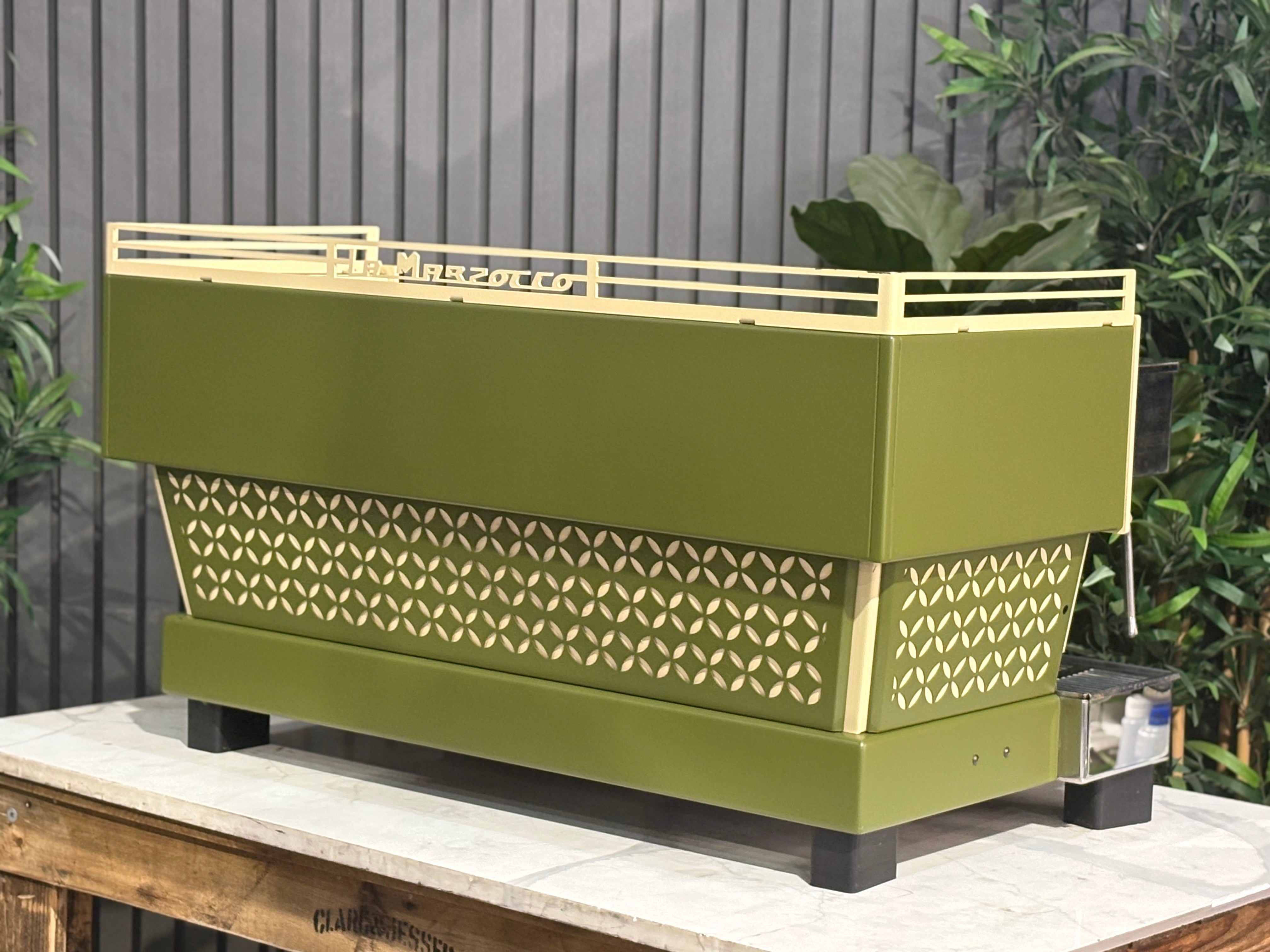 La Marzocco Linea Classic Green & Gold Cutout 3 Group Coffee Machine - Used