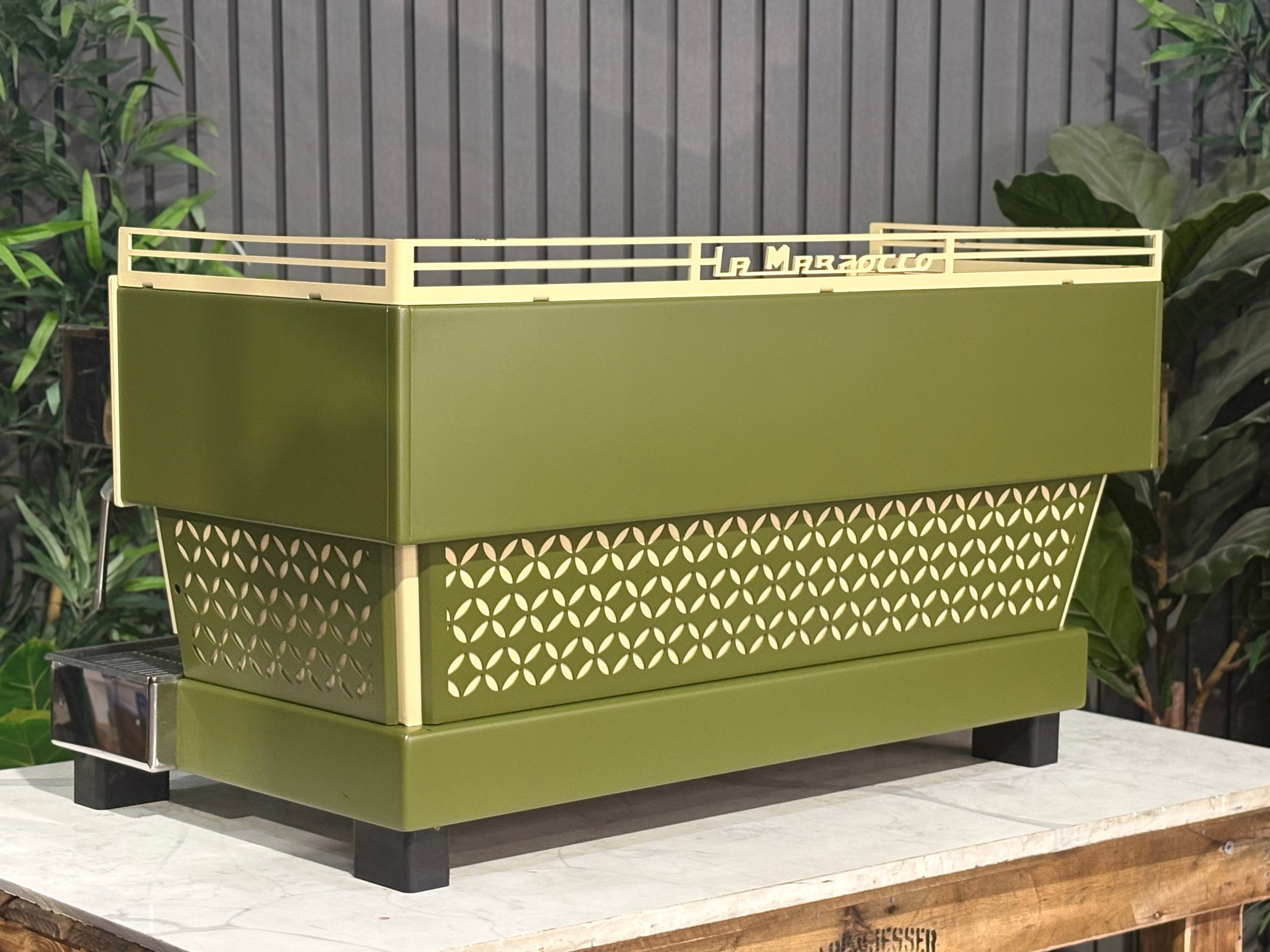 La Marzocco Linea Classic Green & Gold Cutout 3 Group Coffee Machine - Used