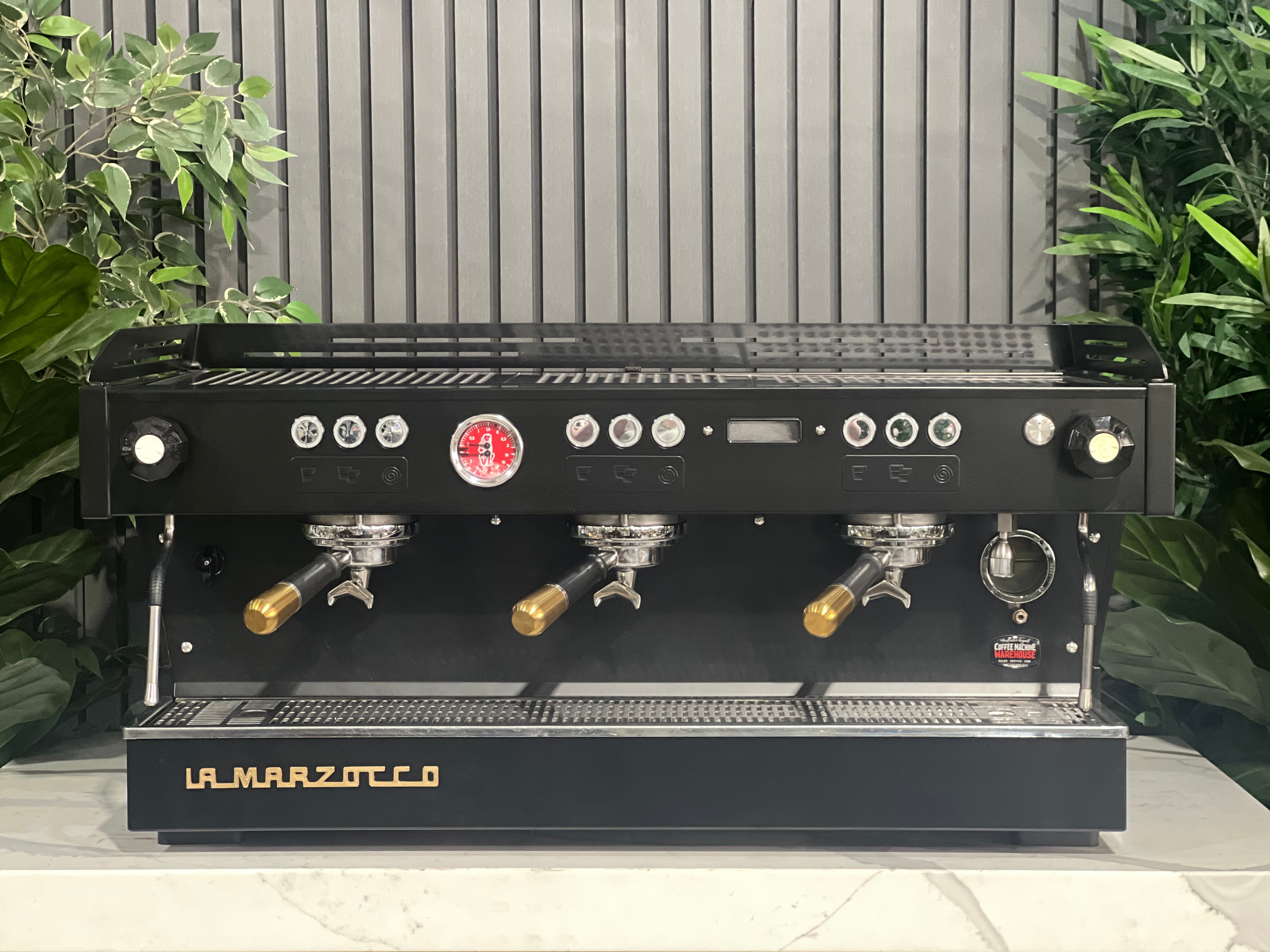 La Marzocco Linea PB 3 Group Black with Gold Pesado & Gold Logo - Used