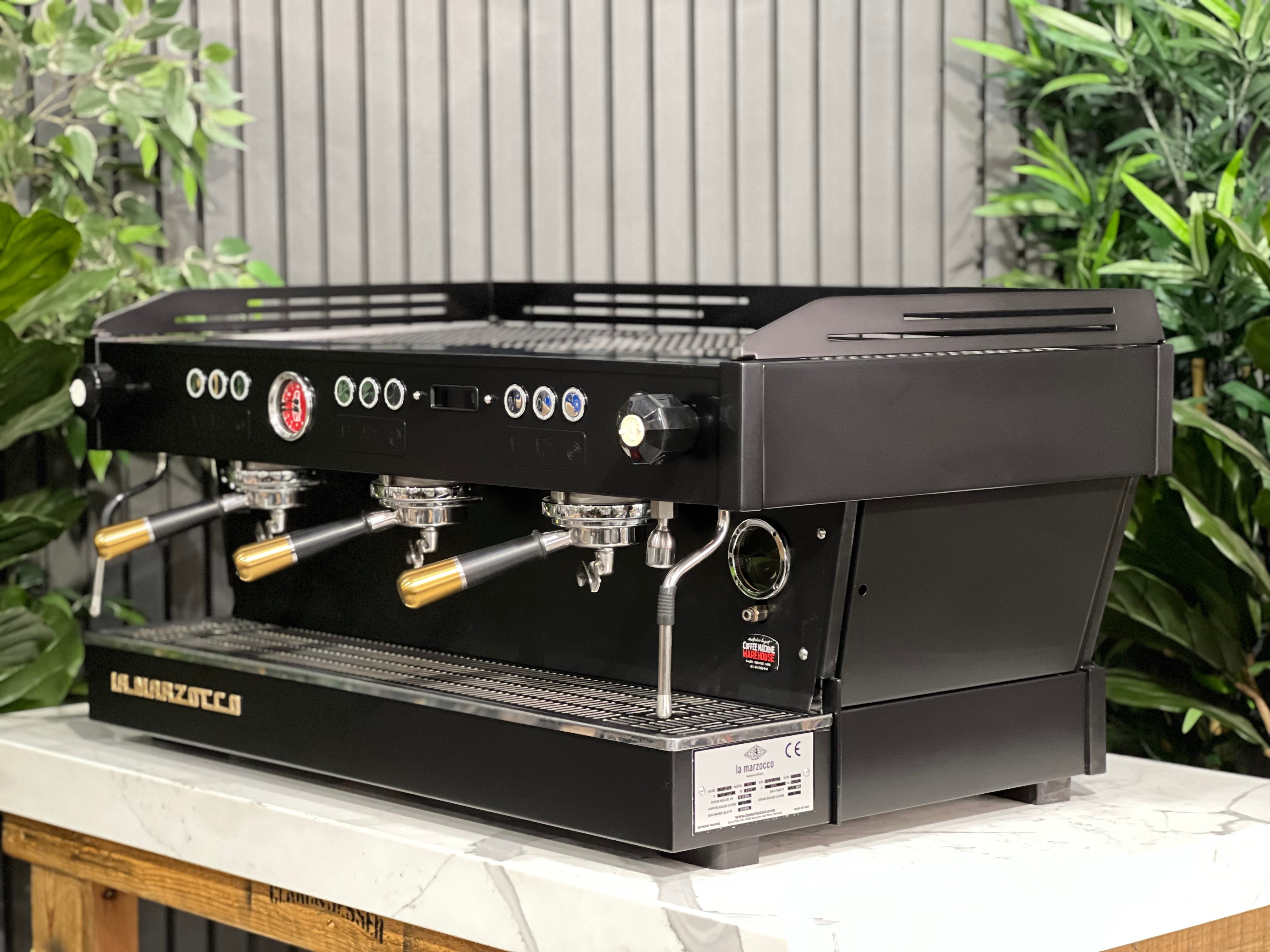 La Marzocco Linea PB 3 Group Black with Gold Pesado & Gold Logo - Used