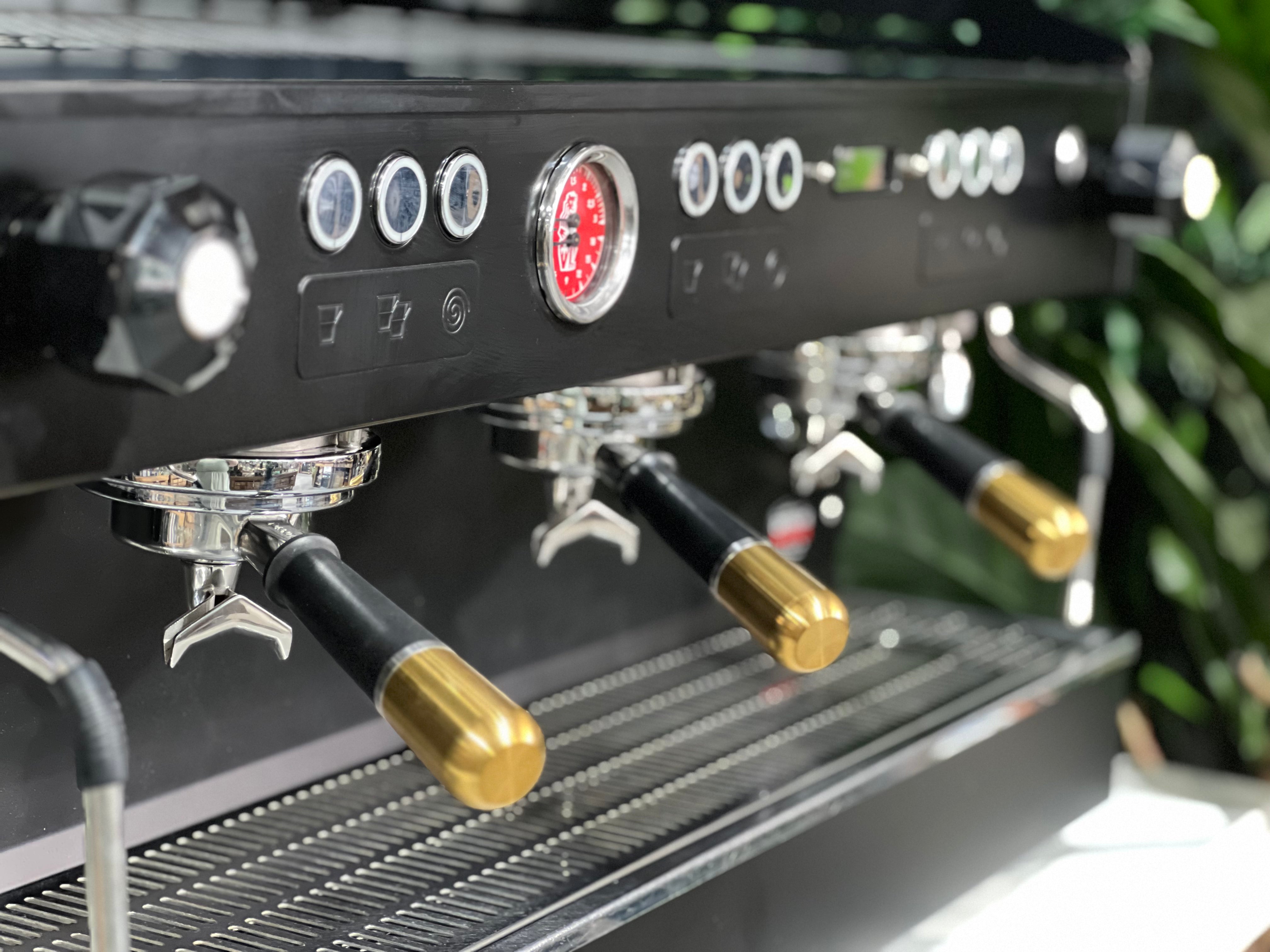 La Marzocco Linea PB 3 Group Black with Gold Pesado & Gold Logo - Used