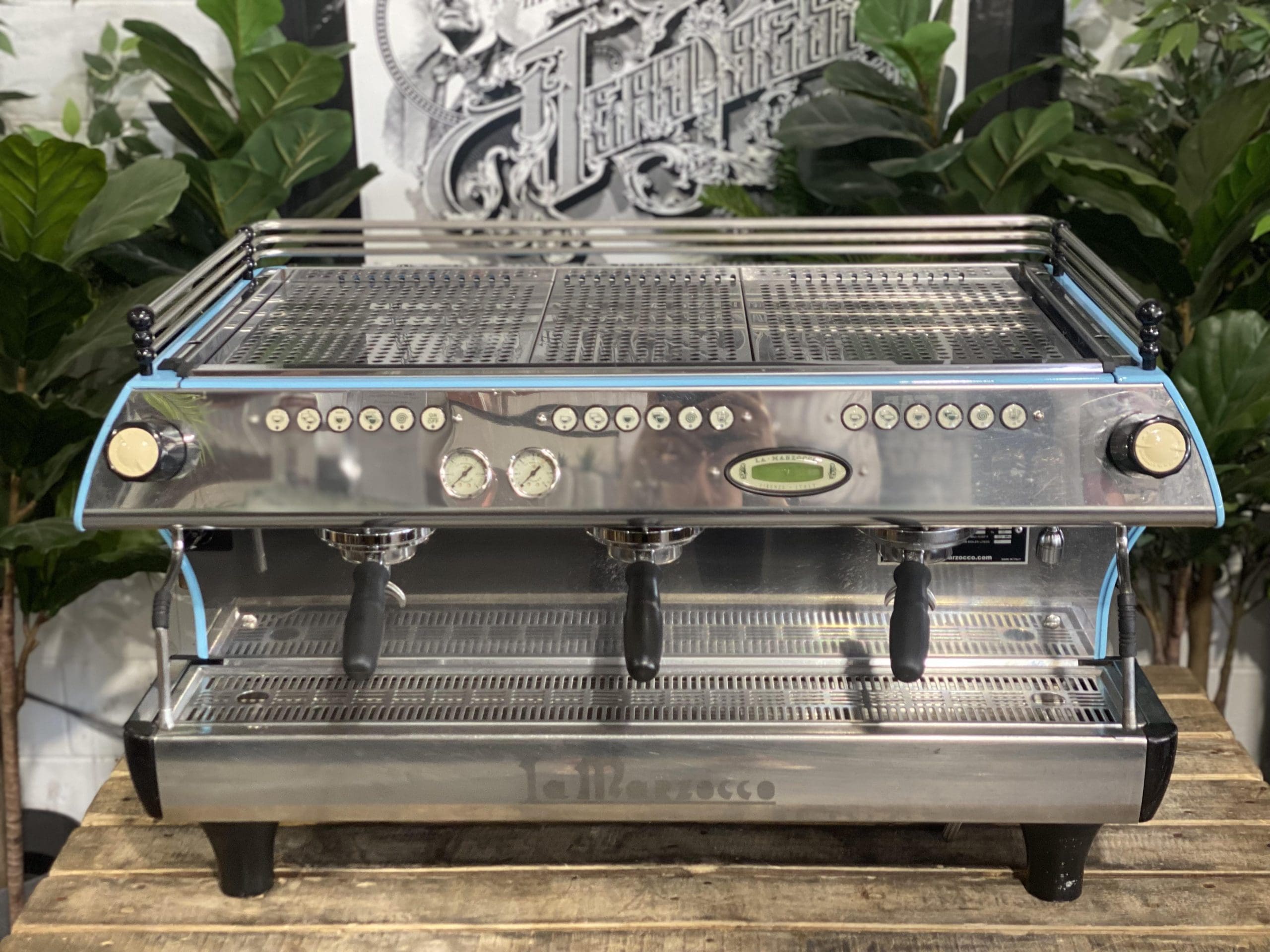 La Marzocco FB80 3 Group Baby Blue Espresso Coffee Machine - Used