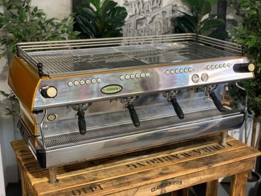 La Marzocco FB80 4 Group Coffee Machine Yellow & Stainless - Used