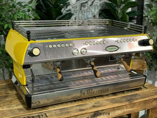 La Marzocco FB80 3 Group Yellow w. Timber Handles - Used