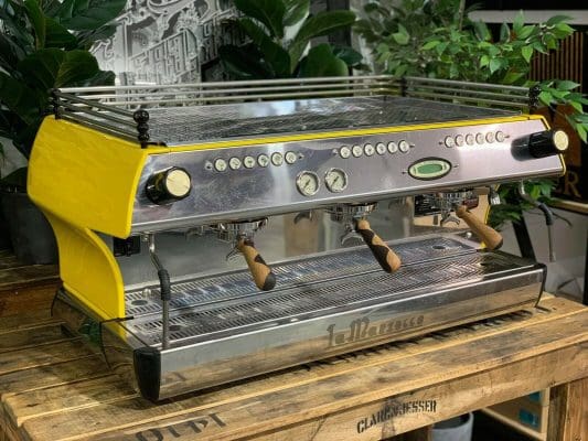 La Marzocco FB80 3 Group Yellow w. Timber Handles - Used