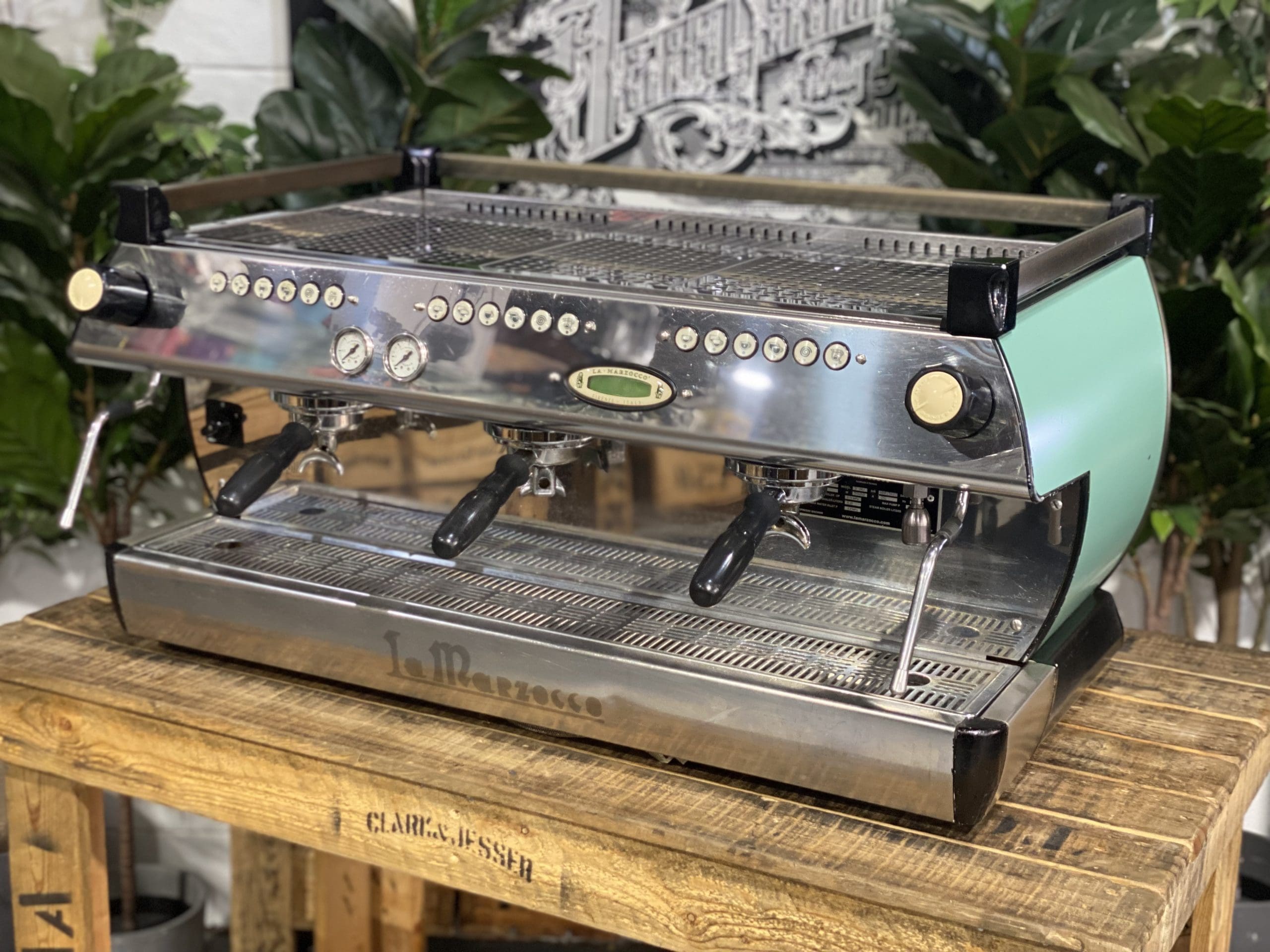 La Marzocco GB5 3 Group Duck Egg Blue Espresso Coffee Machine - Used