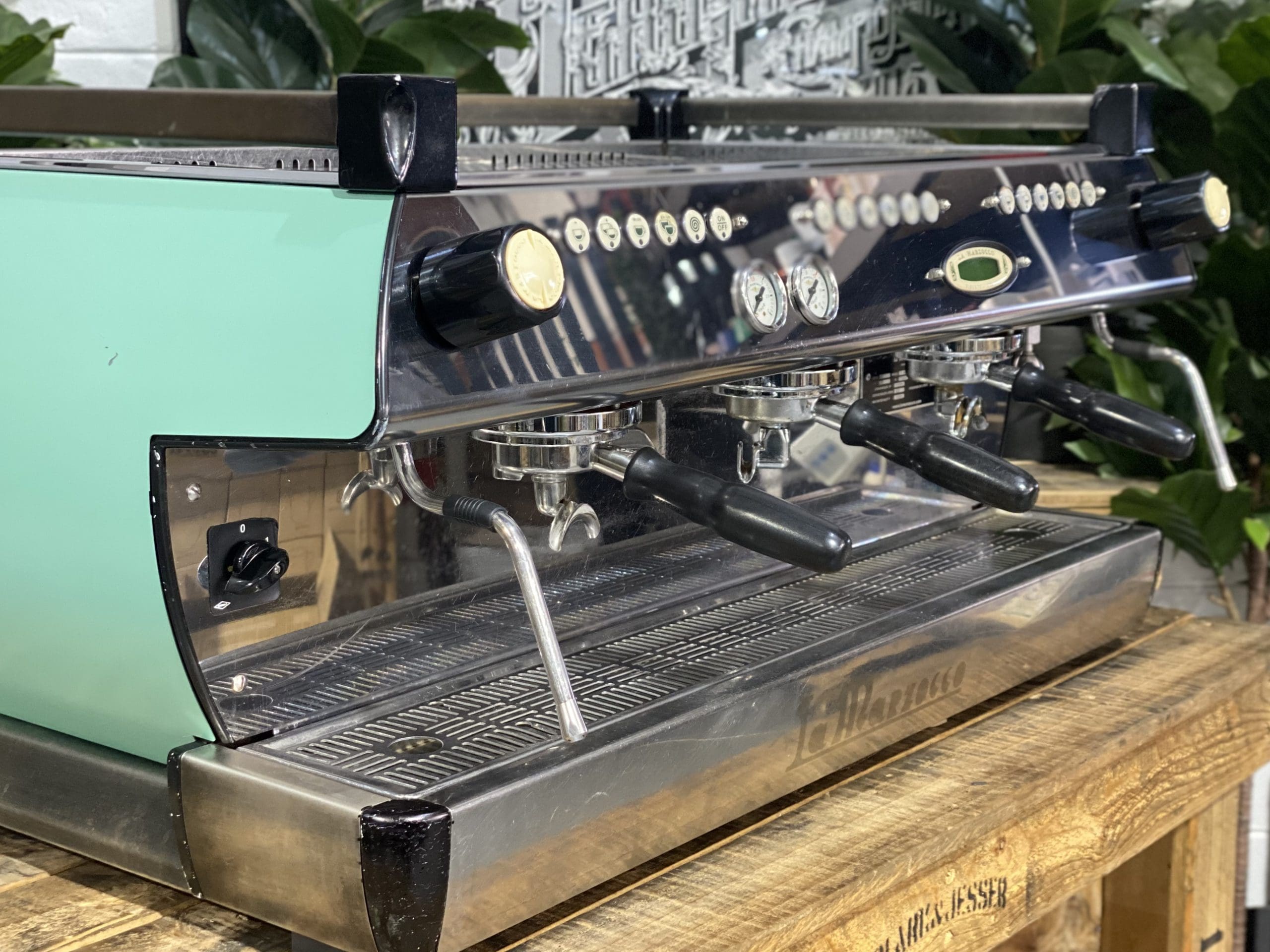 La Marzocco GB5 3 Group Duck Egg Blue Espresso Coffee Machine - Used