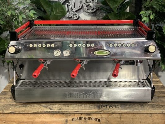 La Marzocco GB5 3 Group Red & Red Handles - Used