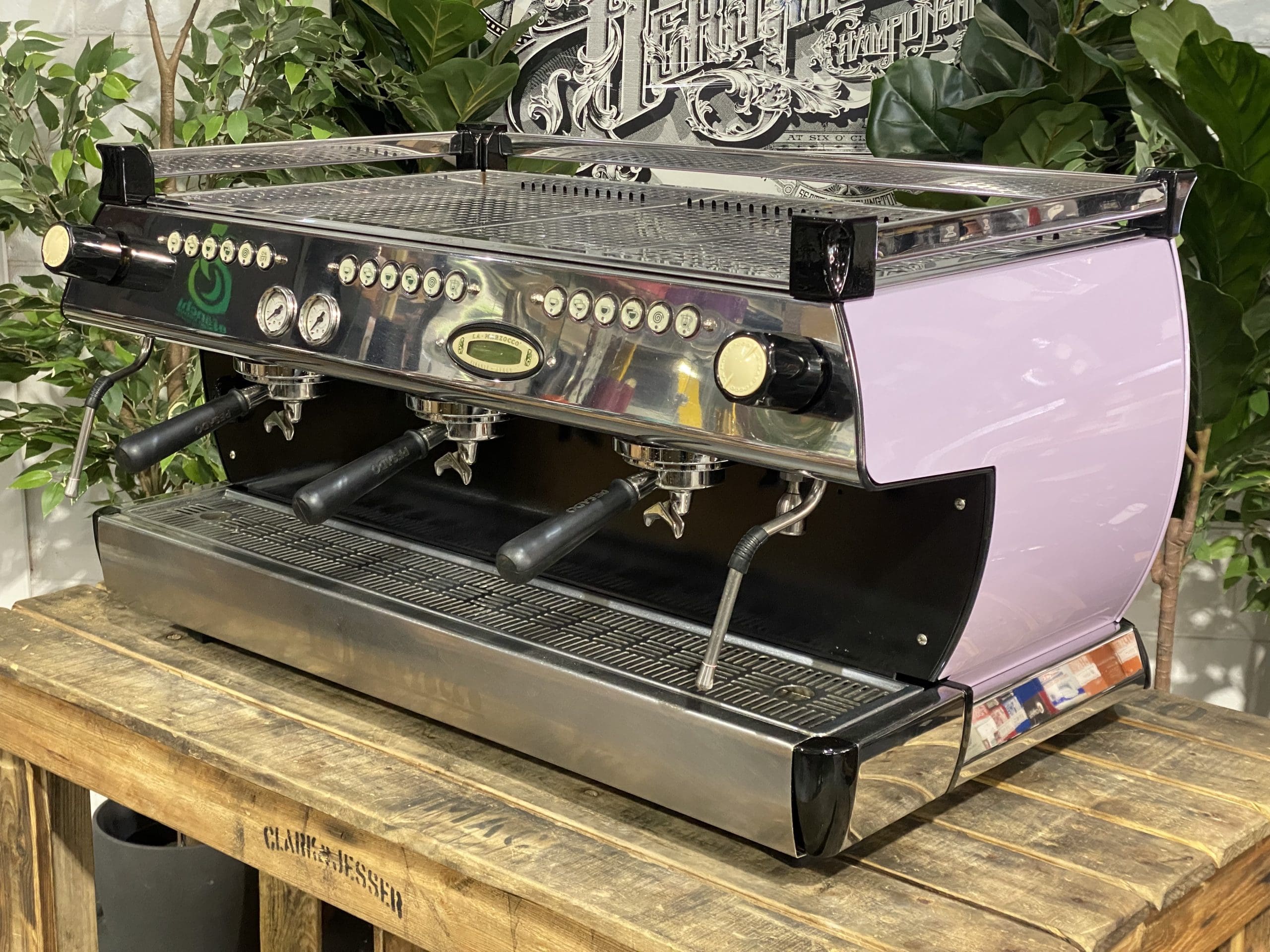 La Marzocco GB5 3 Group Violet & Black Splashback - Used