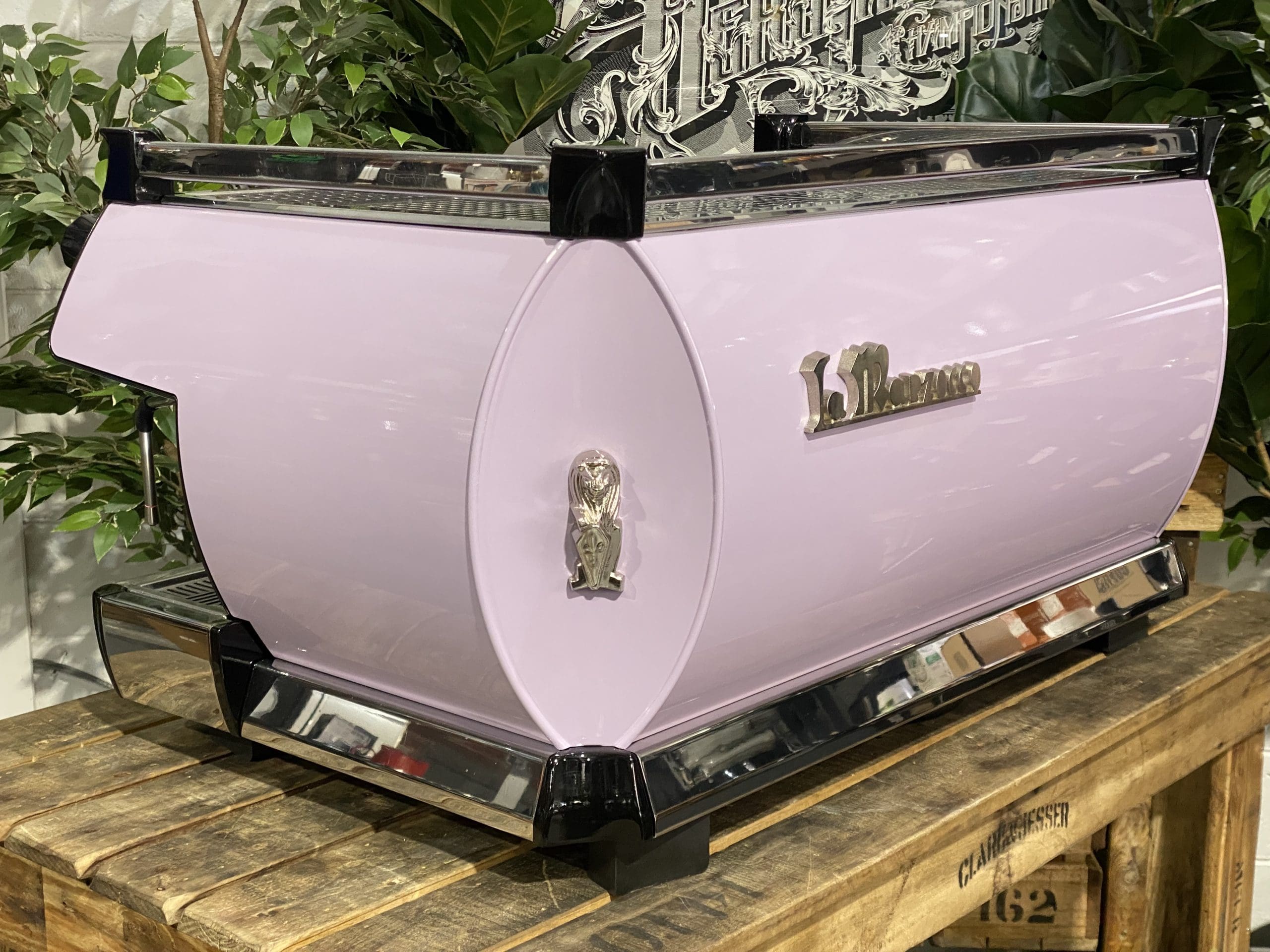 La Marzocco GB5 3 Group Violet & Black Splashback - Used