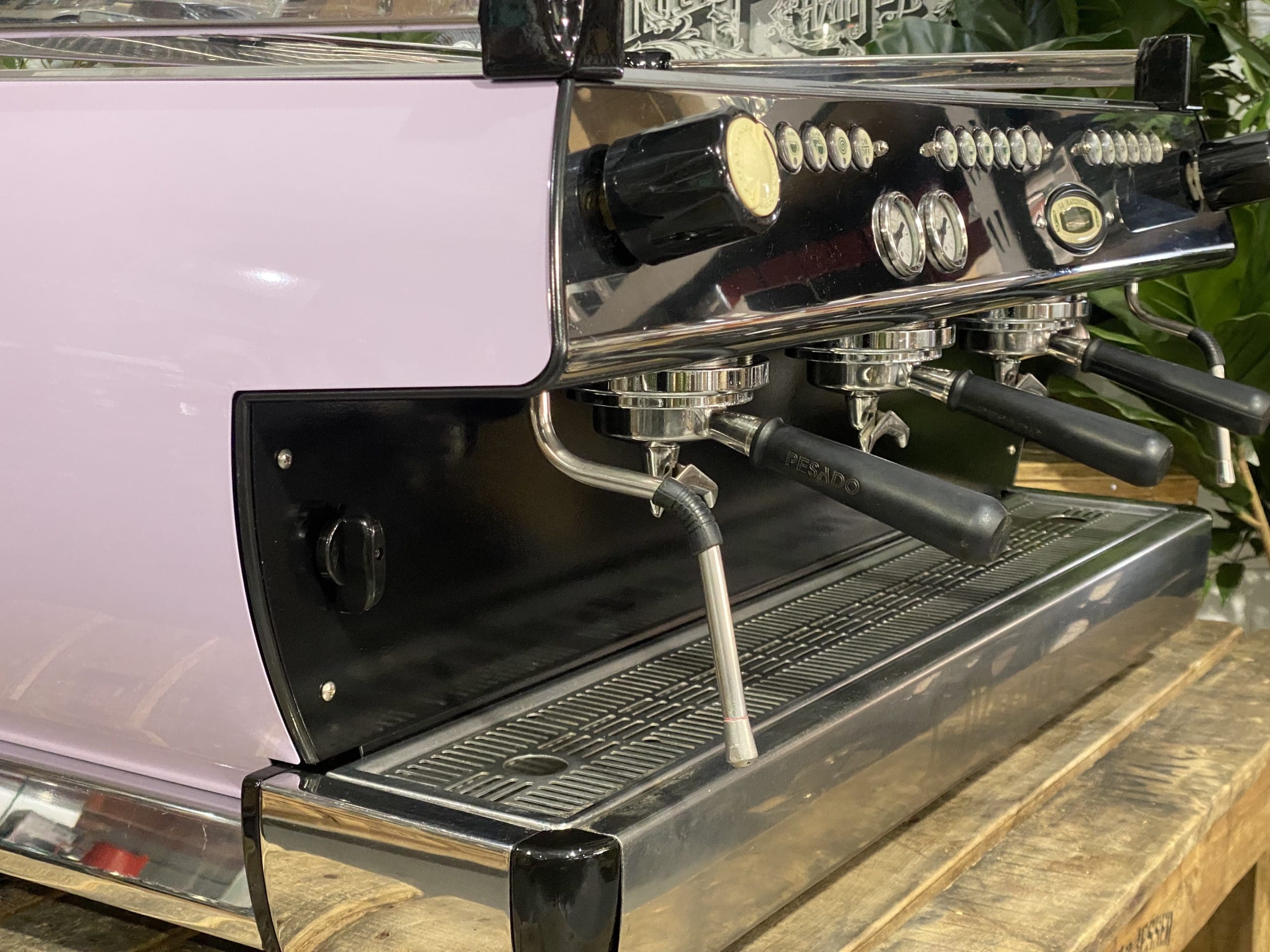 La Marzocco GB5 3 Group Violet & Black Splashback - Used