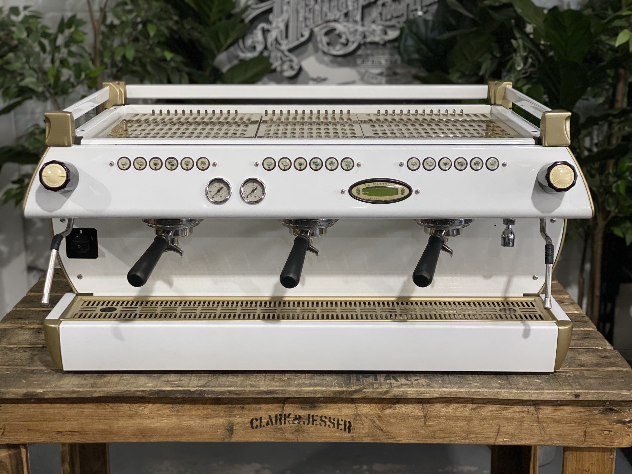 La Marzocco GB5 3 Group White & Gold Espresso Coffee Machine - Used