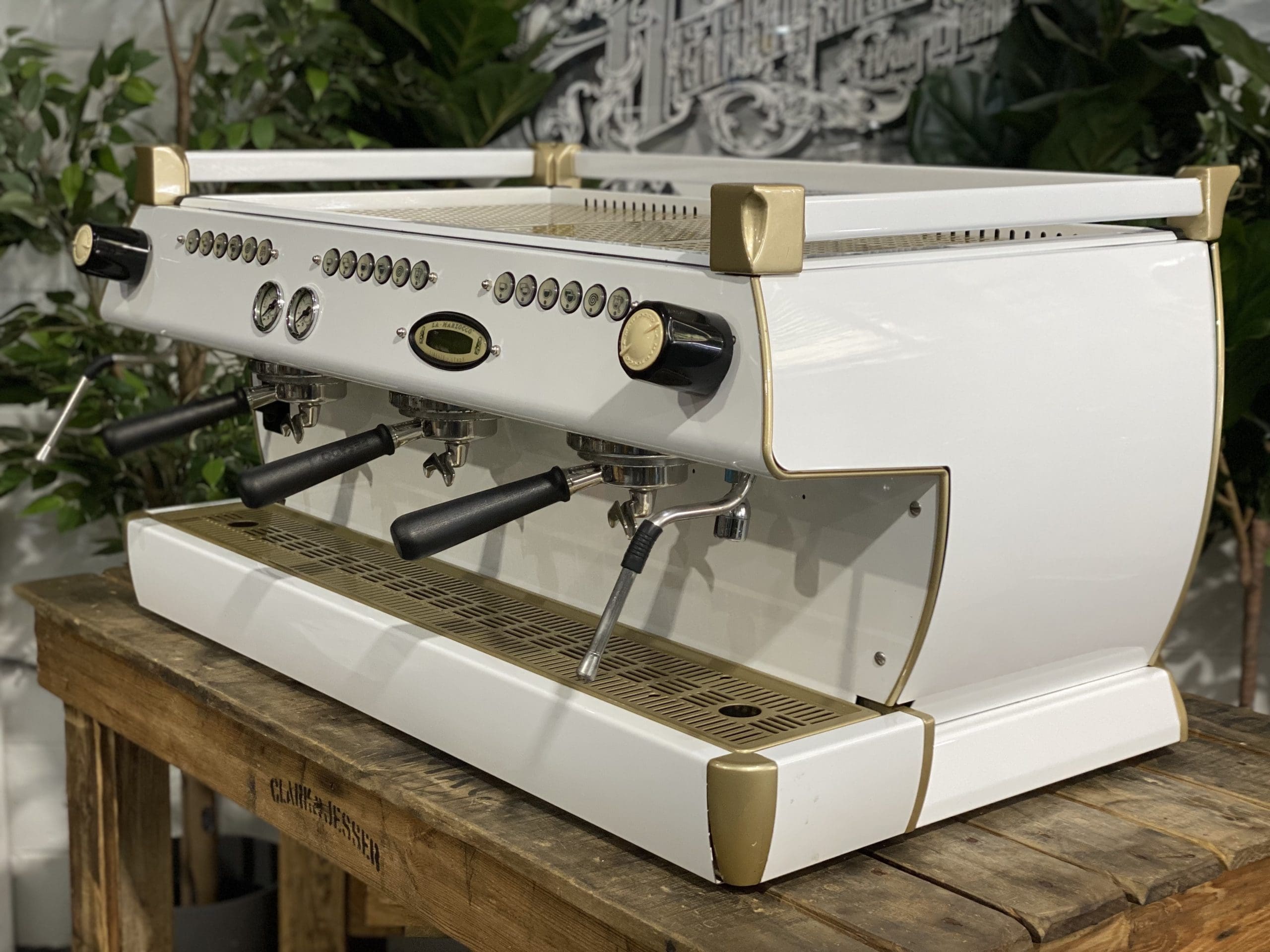 La Marzocco GB5 3 Group White & Gold Espresso Coffee Machine - Used
