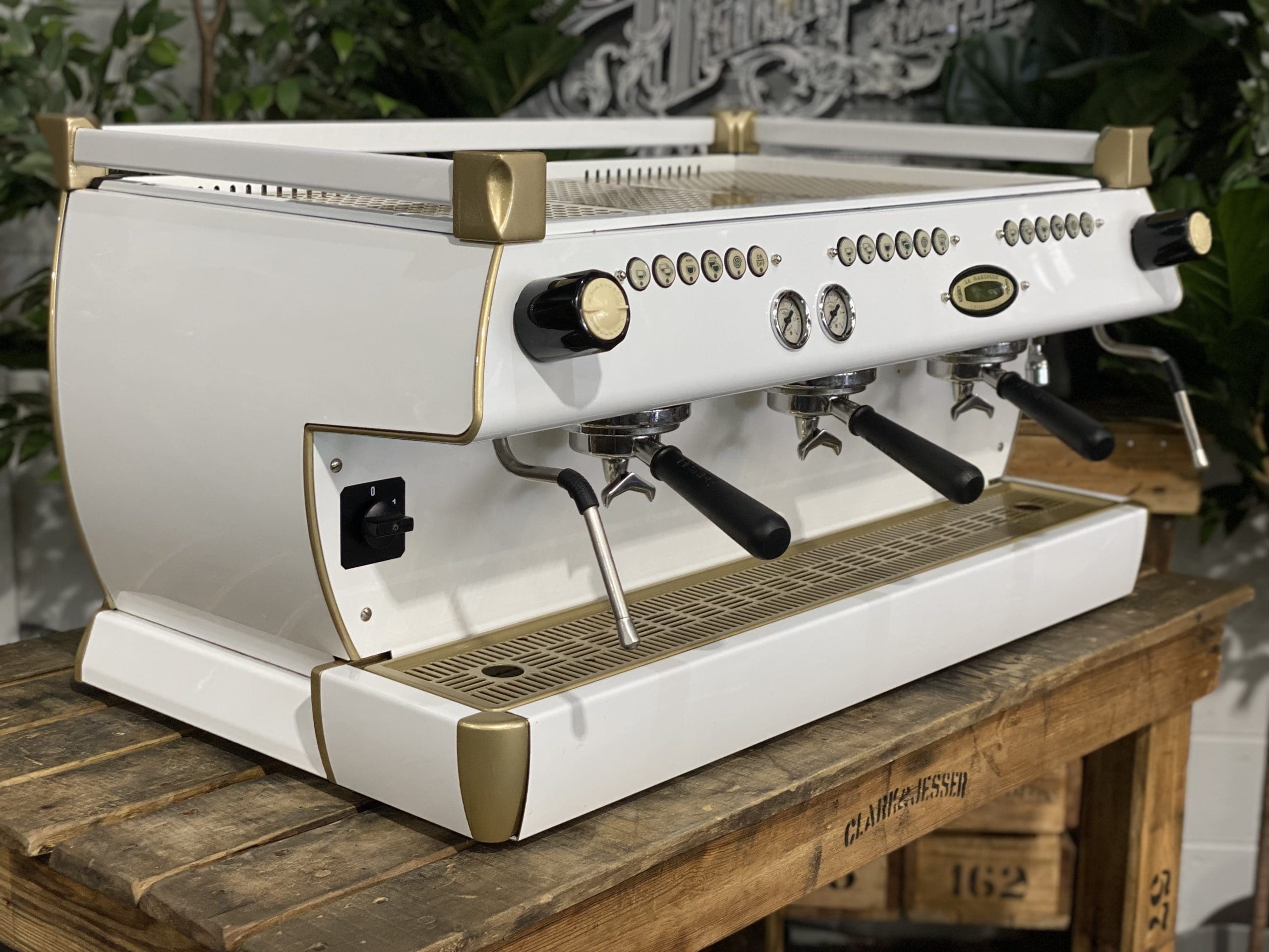 La Marzocco GB5 3 Group White & Gold Espresso Coffee Machine - Used
