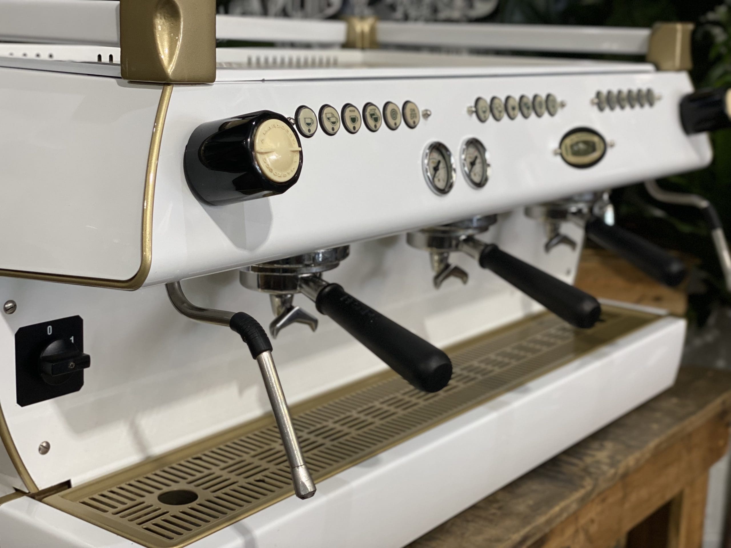 La Marzocco GB5 3 Group White & Gold Espresso Coffee Machine - Used