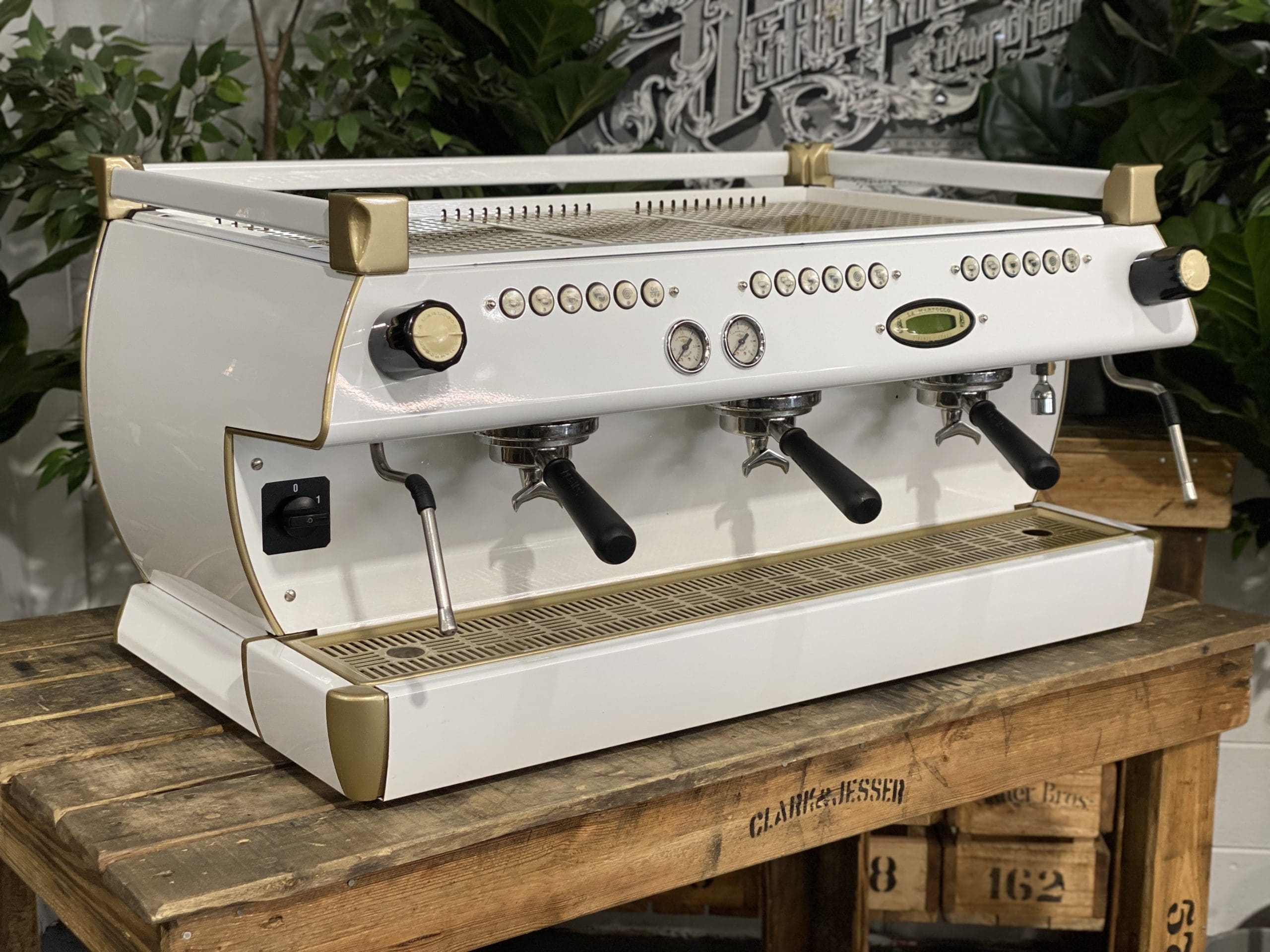 La Marzocco GB5 3 Group White & Gold Espresso Coffee Machine - Used