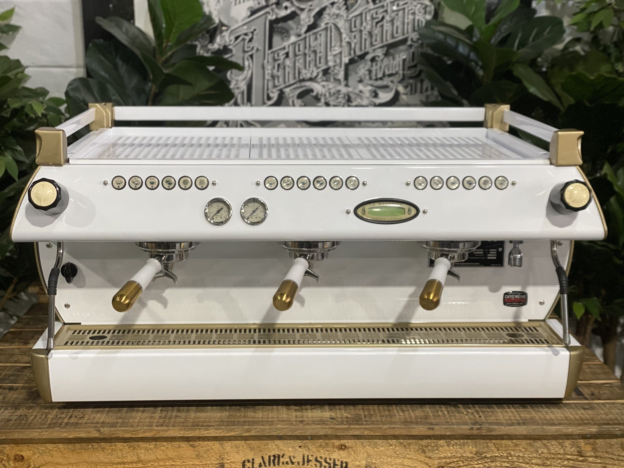 La Marzocco GB5 3 Group White & Gold W. Pesado Group Handles - Used